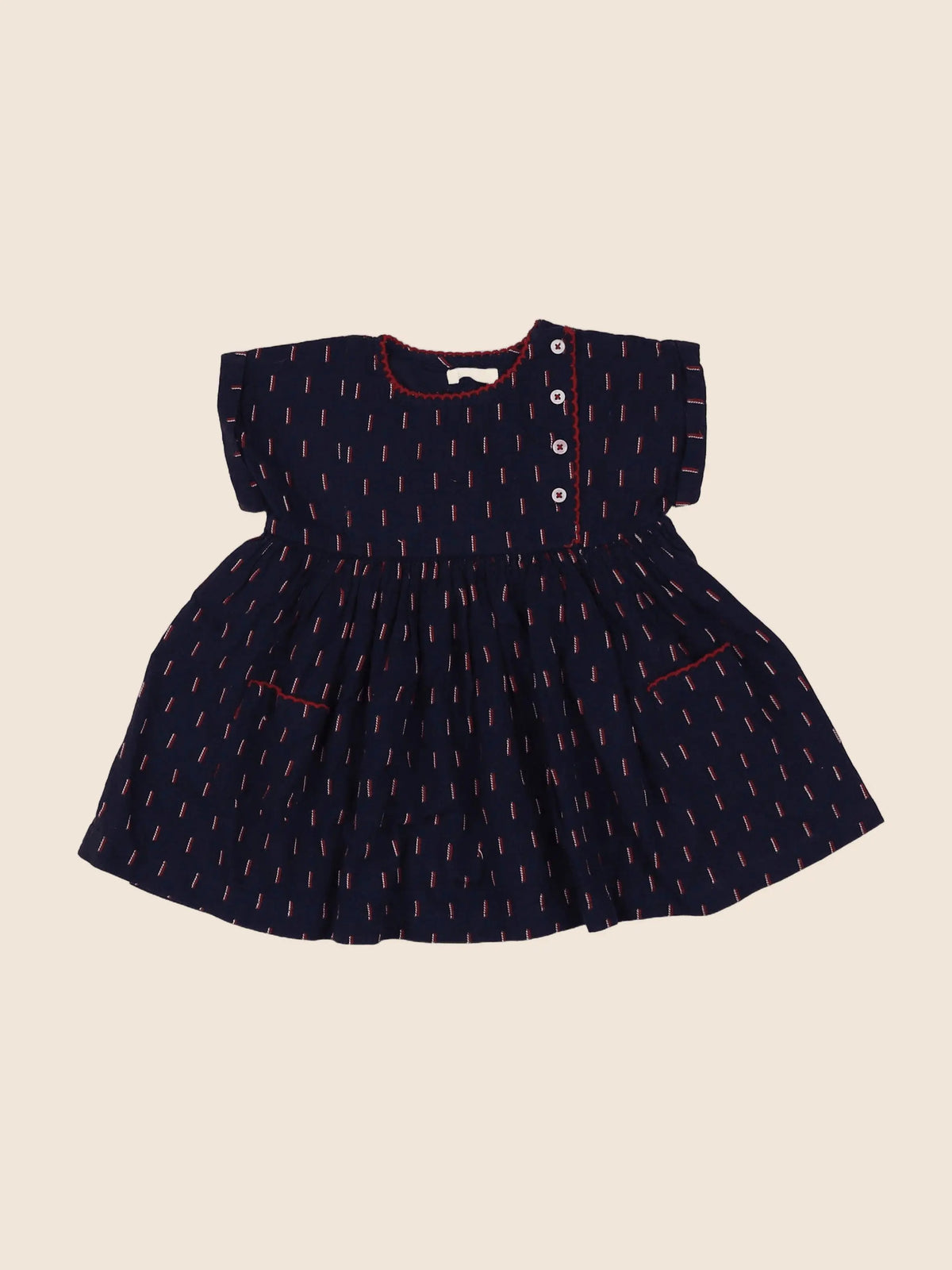Boutchou - robe bleu, rouge - 6 mois