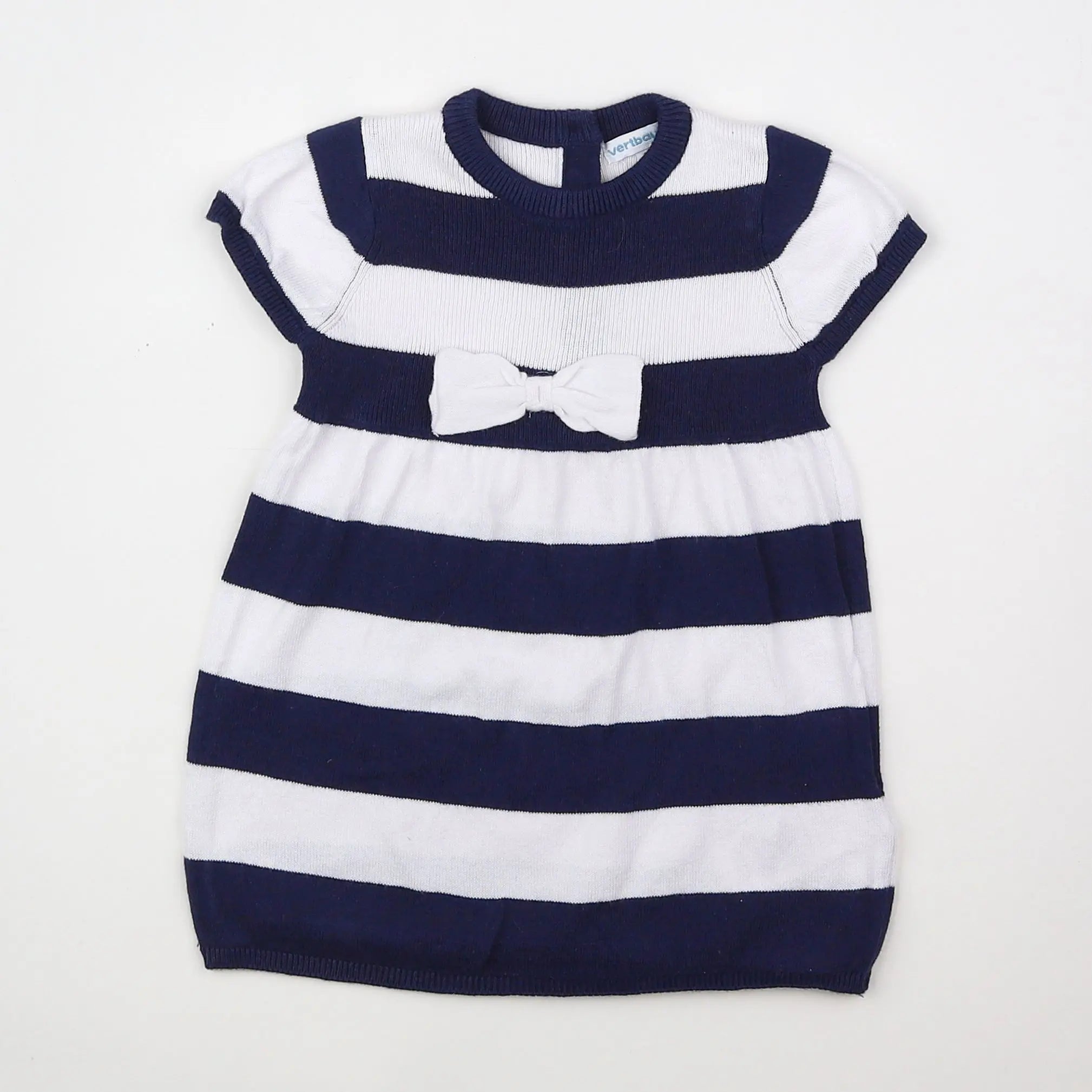 Vertbaudet - robe bleu, blanc - 18 mois