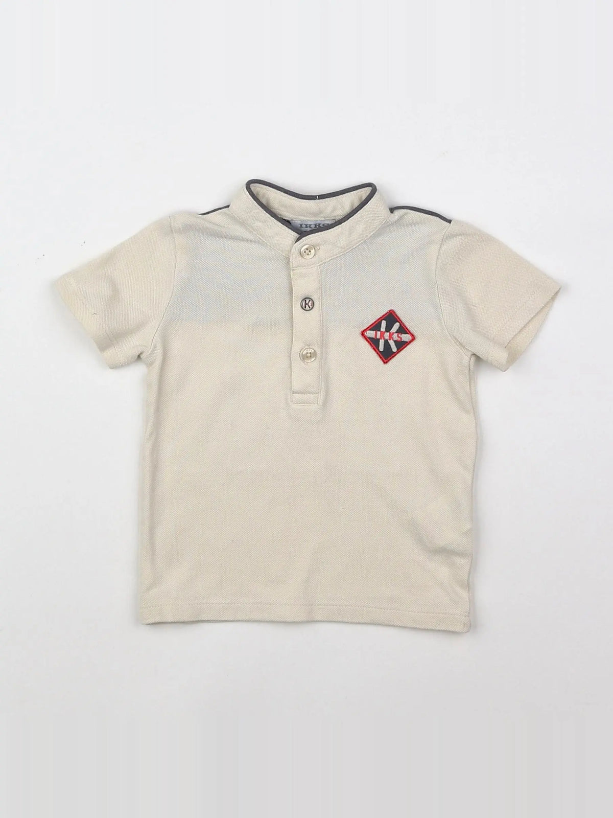 IKKS - polo beige, rouge - 6 mois
