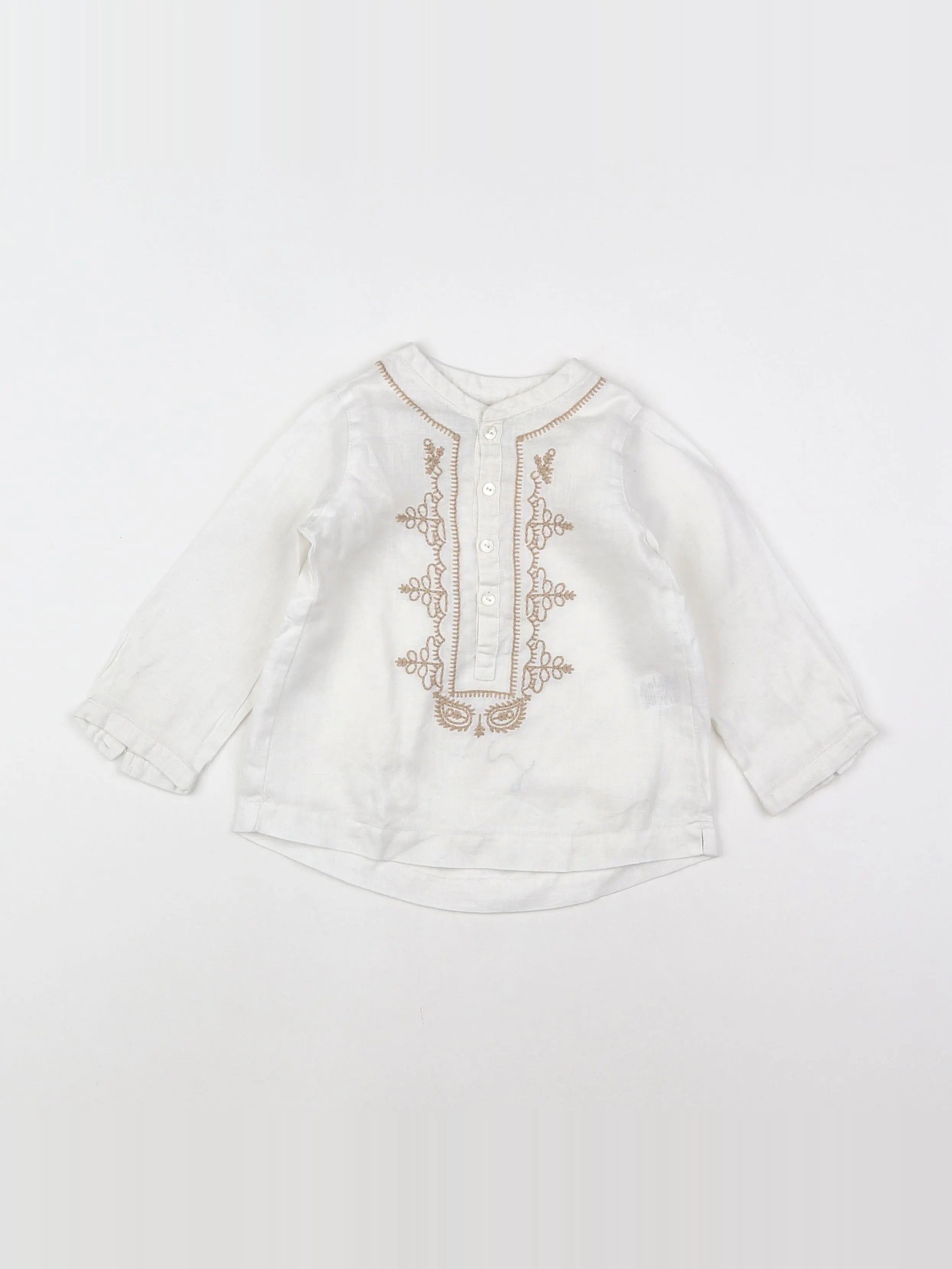 Nanos baby - blouse blanc, beige - 18 mois