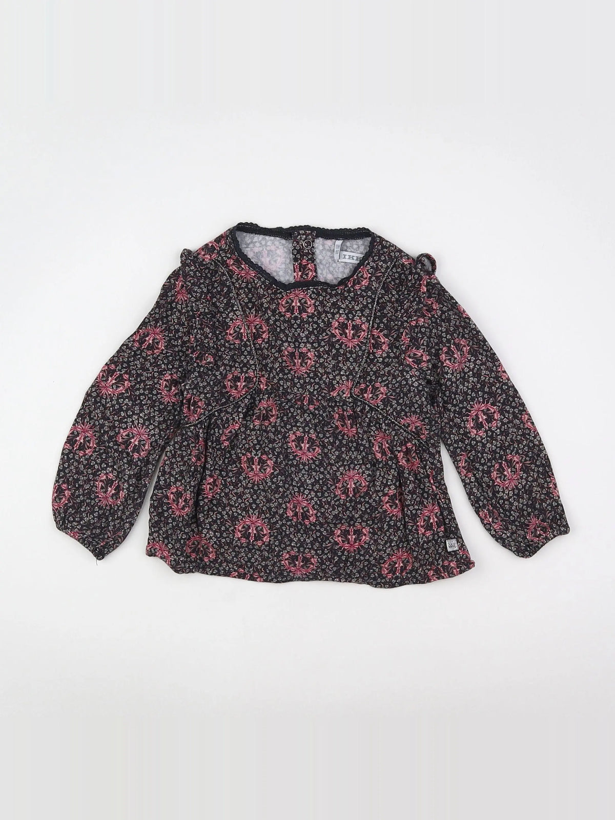 IKKS - blouse noir, rose - 18 mois