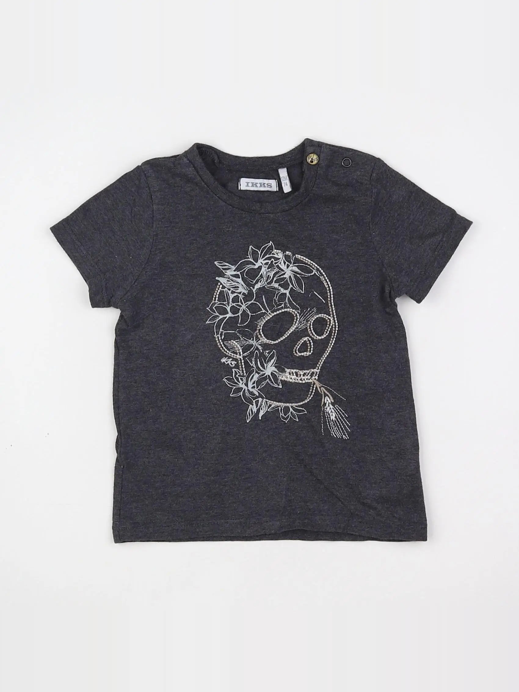 IKKS - tee-shirt gris, blanc - 12 mois