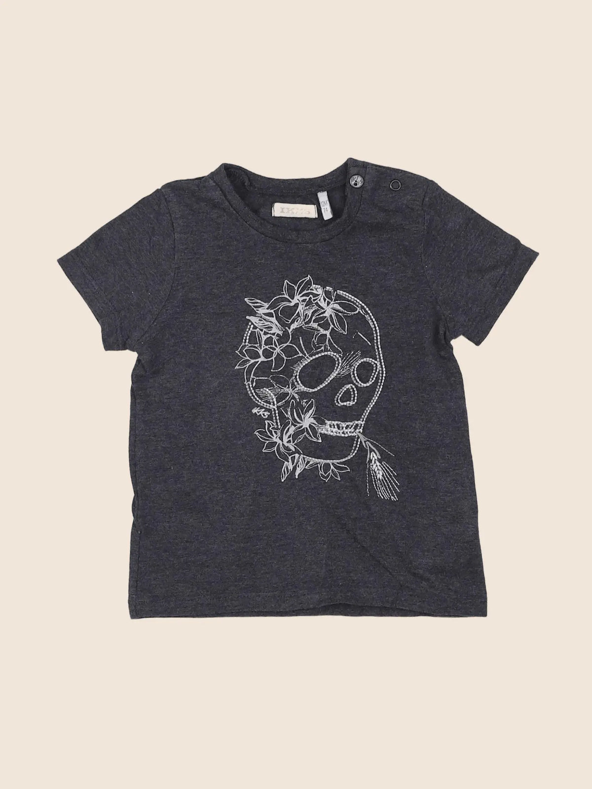 IKKS - tee-shirt gris, blanc - 12 mois