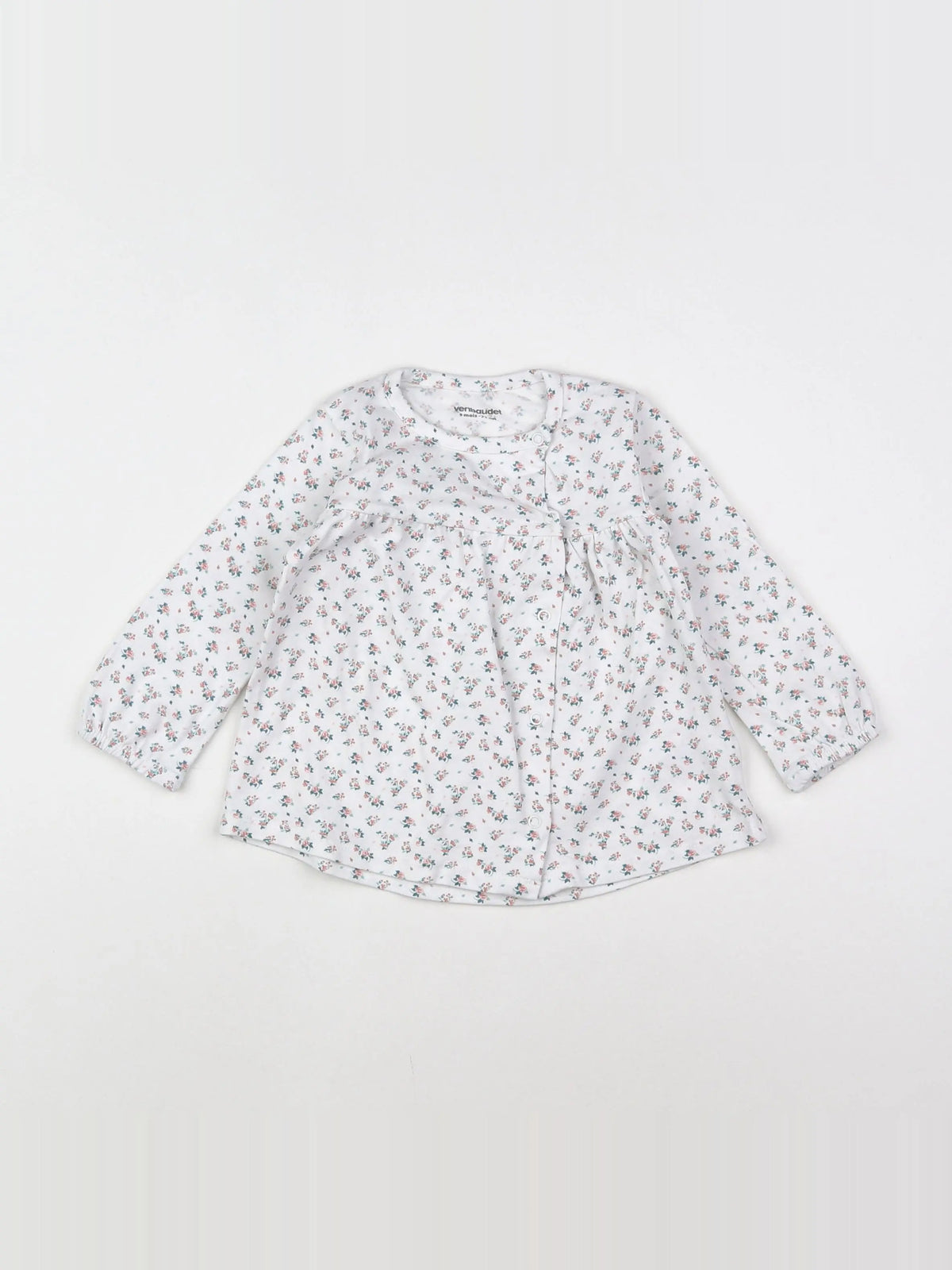 Vertbaudet - robe blanc, bleu - 9 mois