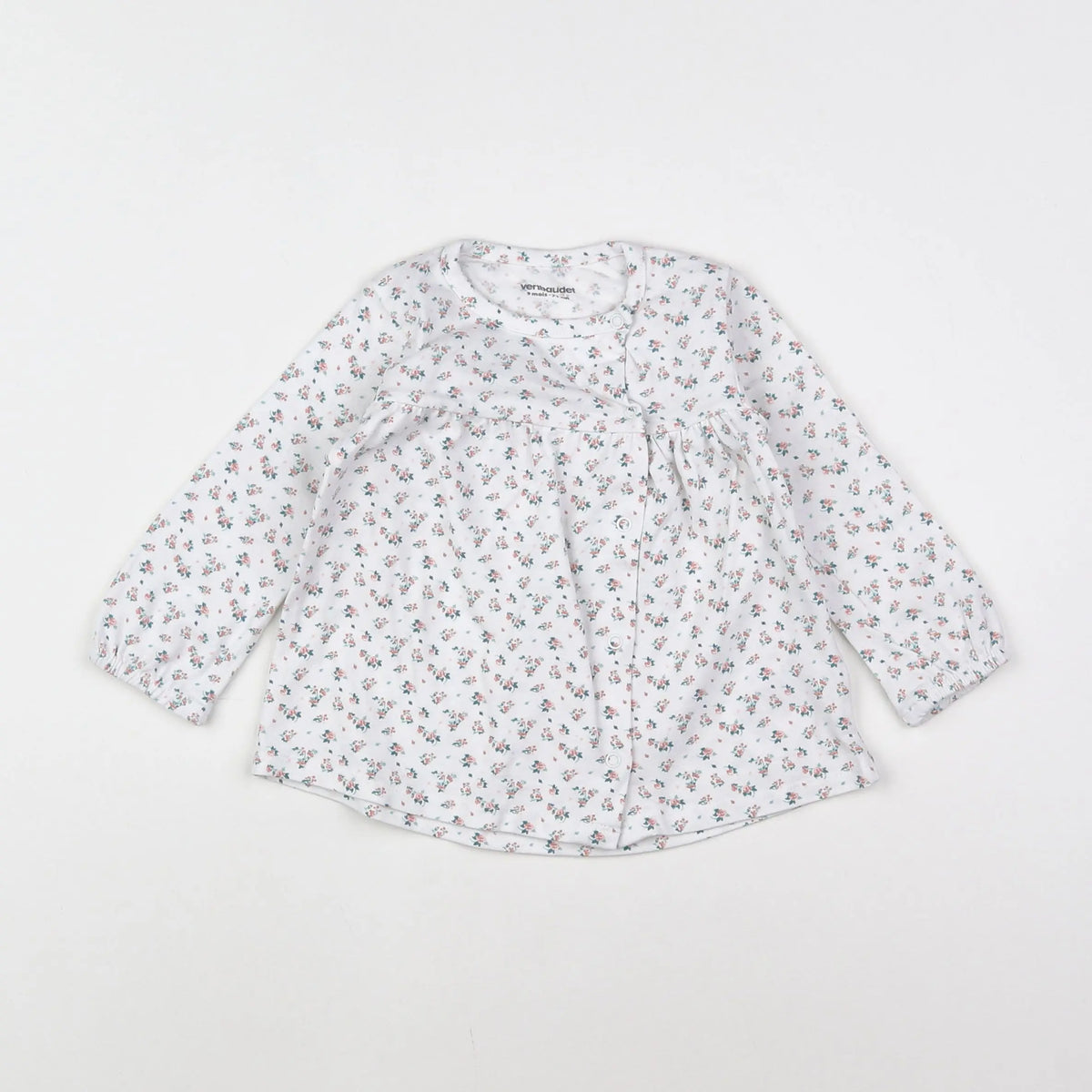 Vertbaudet - robe blanc, bleu - 9 mois