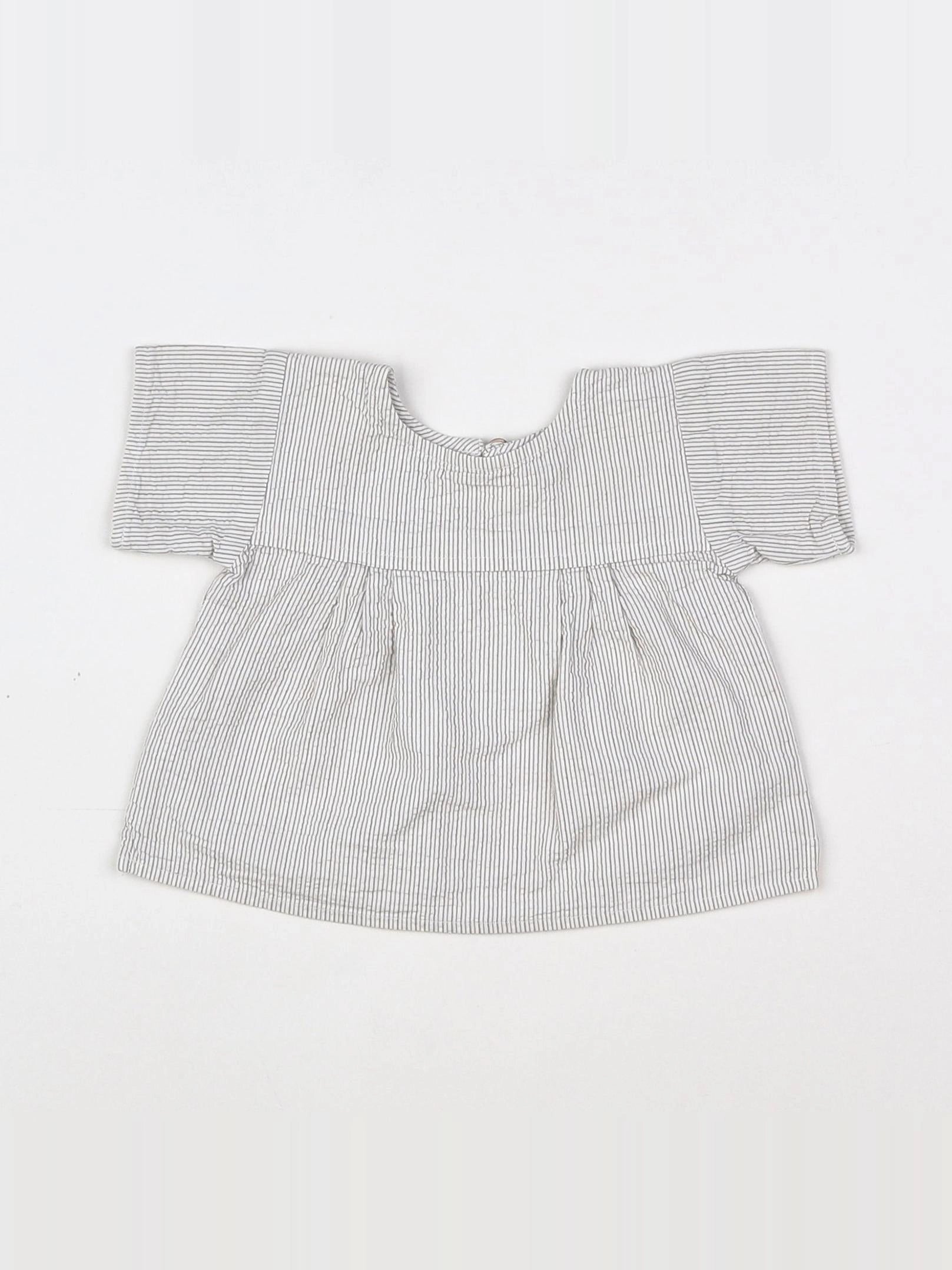 Bonton - blouse blanc, gris - 3 mois