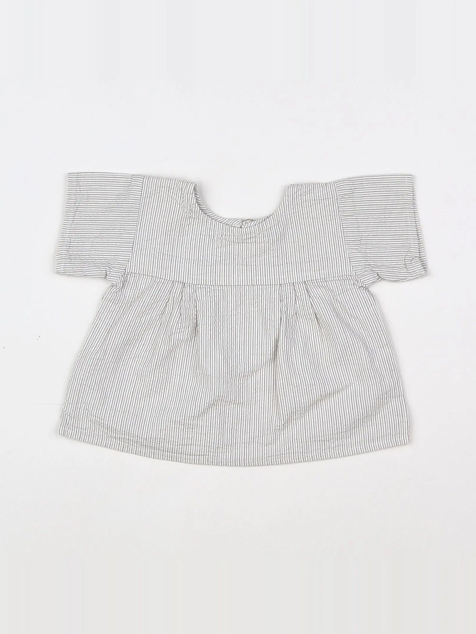 Bonton - blouse blanc, gris - 3 mois