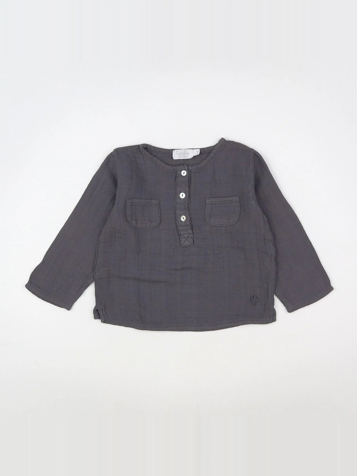 Tocoto vintage - chemise gris - 9 mois