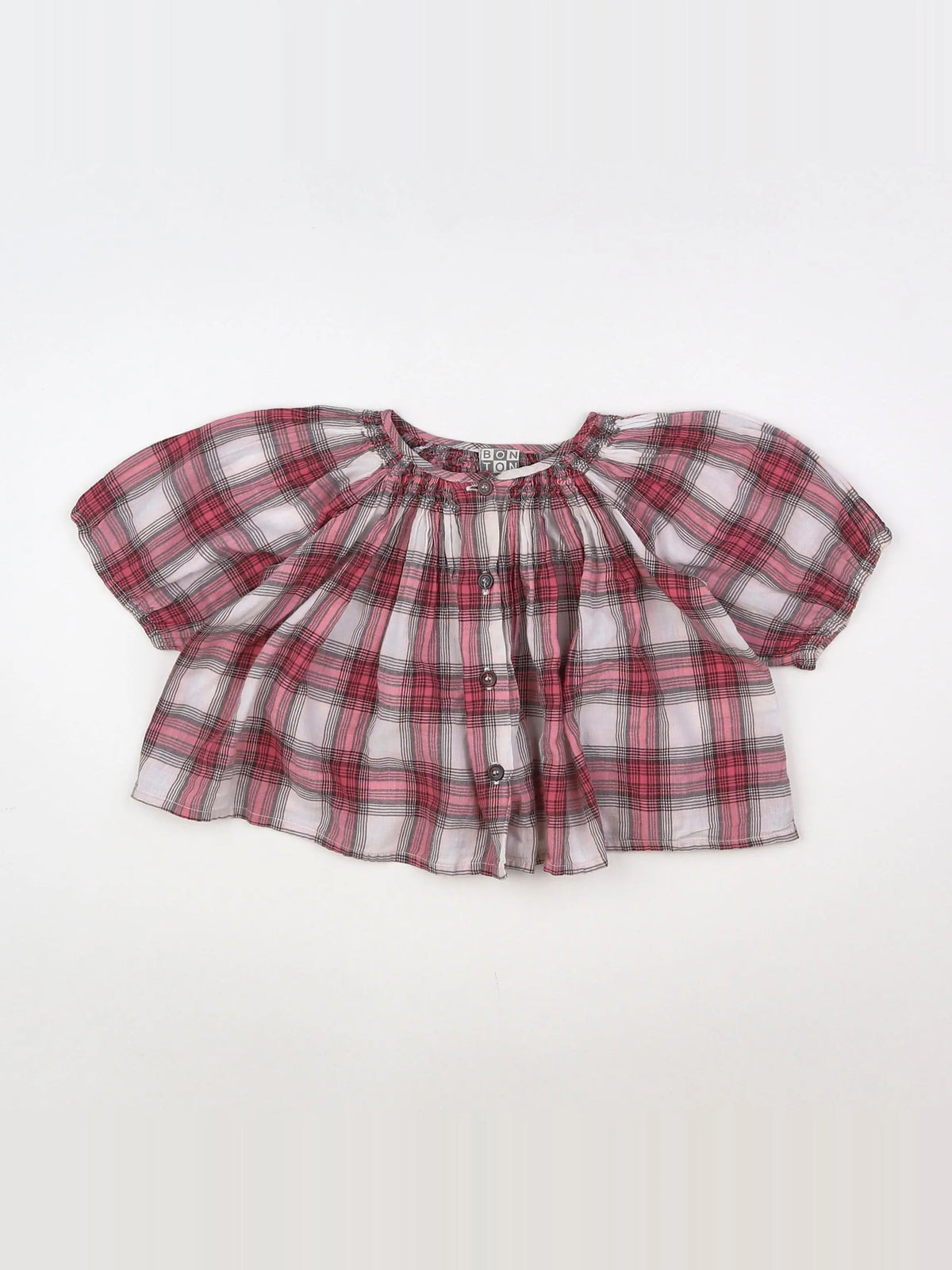Bonton - blouse rouge, blanc - 6 mois