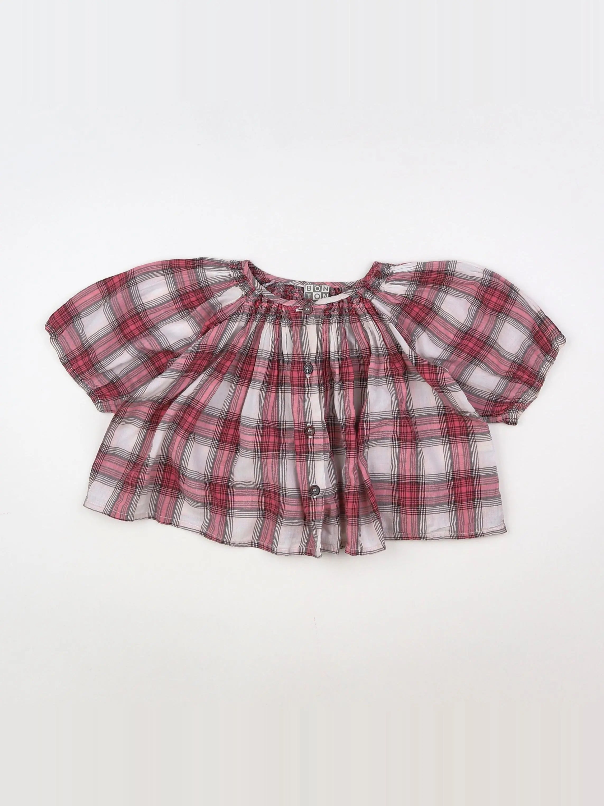 Bonton - blouse rouge, blanc - 6 mois