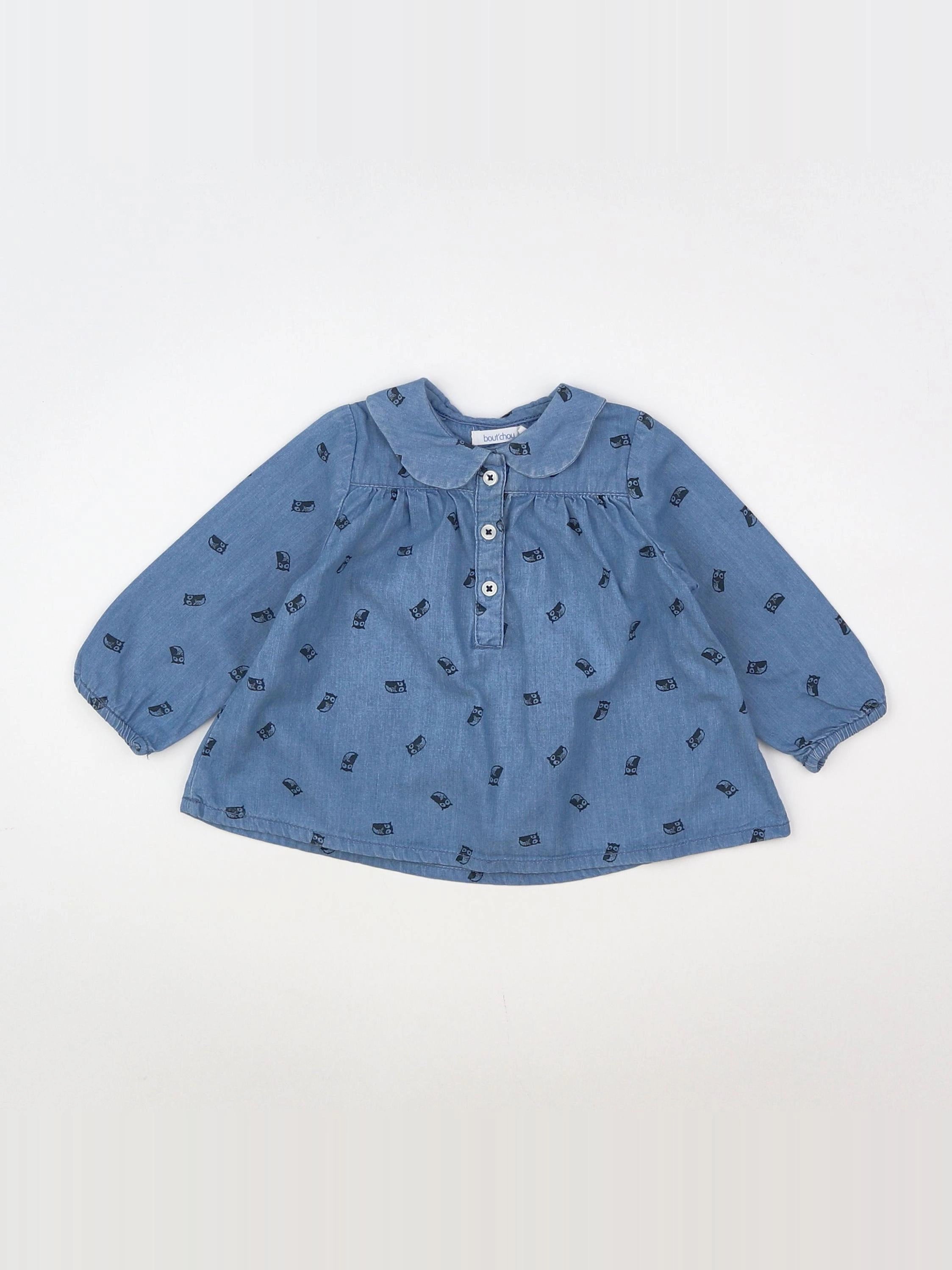 Boutchou - blouse bleu - 6 mois