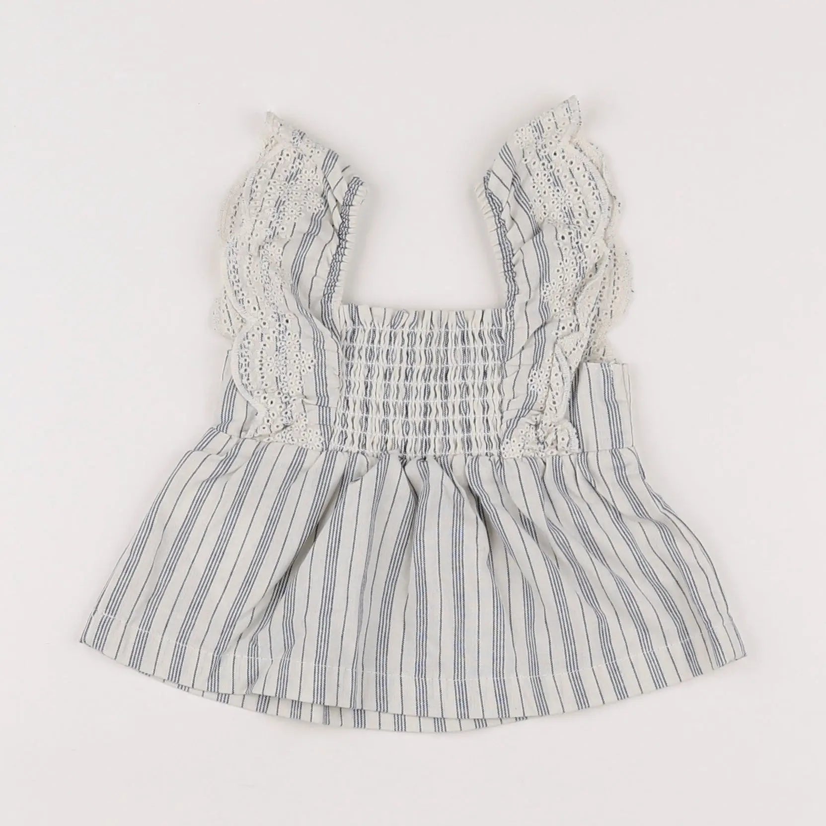 Vertbaudet - blouse beige, bleu - 3 mois