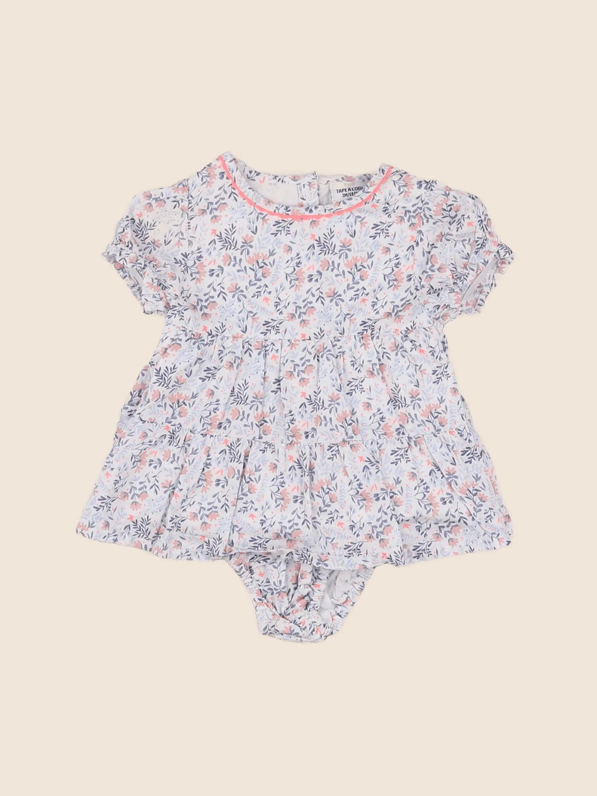 Tape à l'oeil - robe bleu, rose - 3 mois