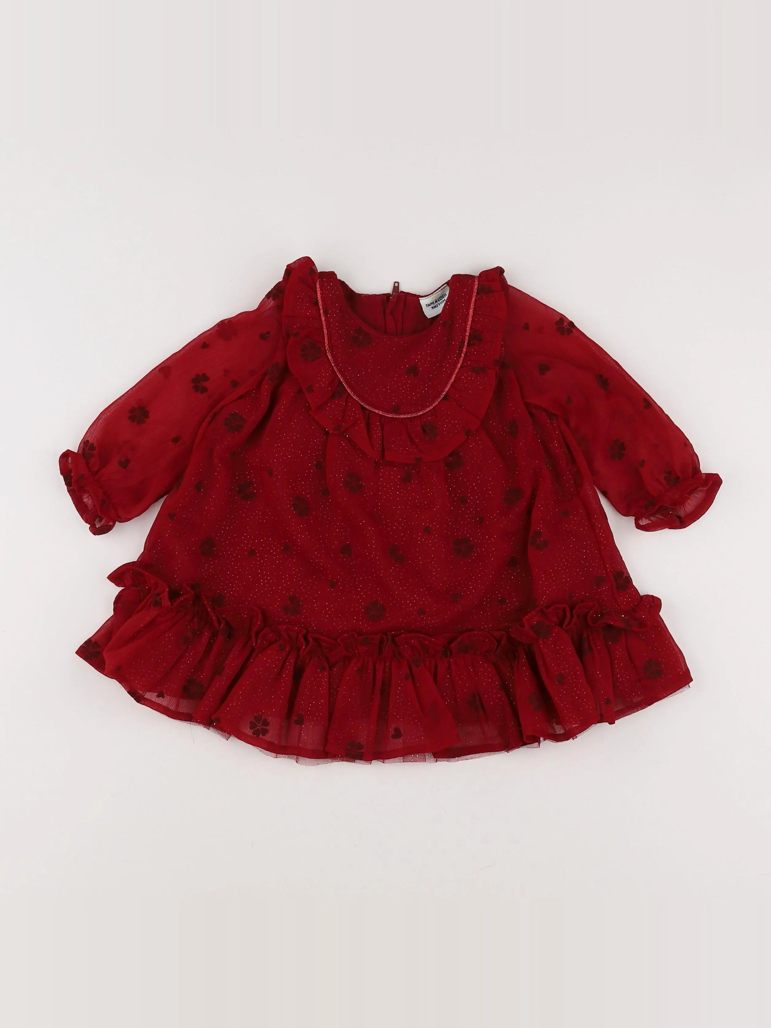 Tape à l'oeil - robe rouge, or - 9 mois