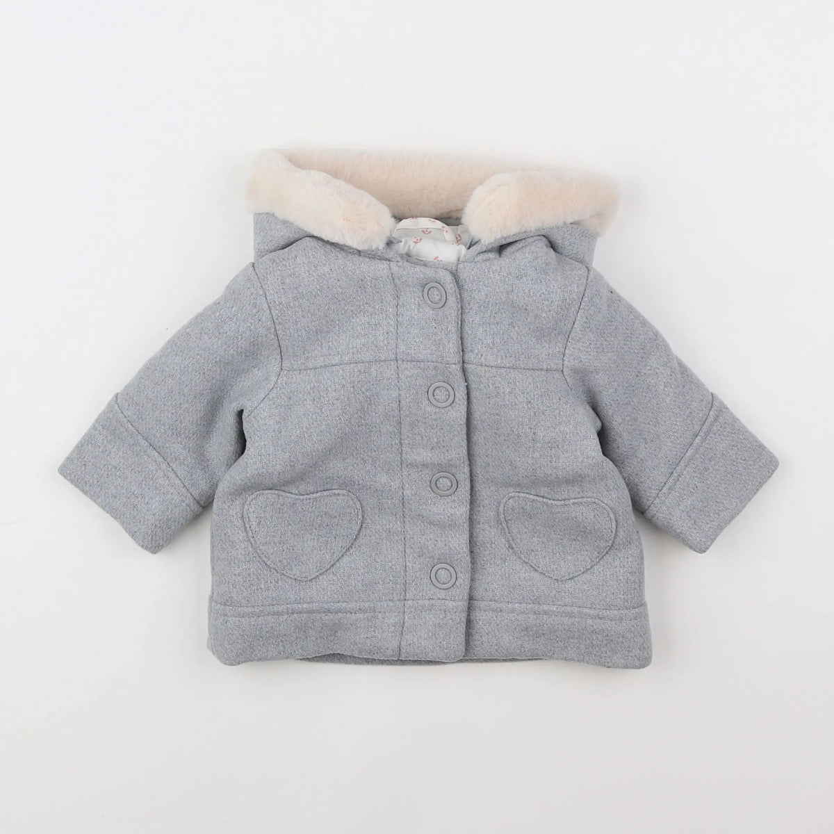 Vertbaudet - manteau gris - 3 mois