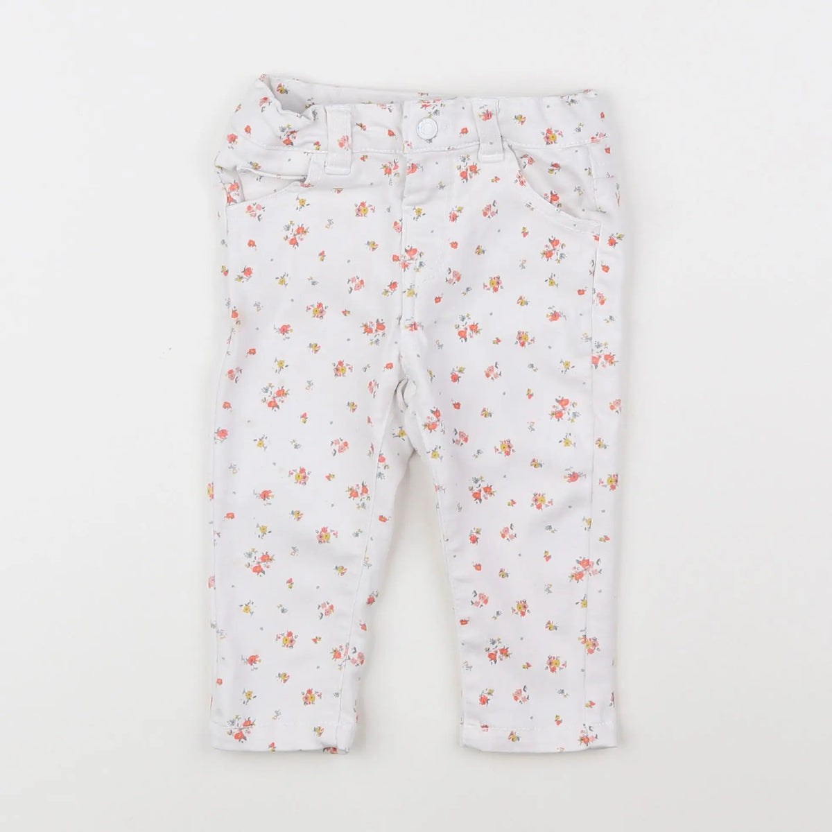 Vertbaudet - pantalon blanc - 12 mois