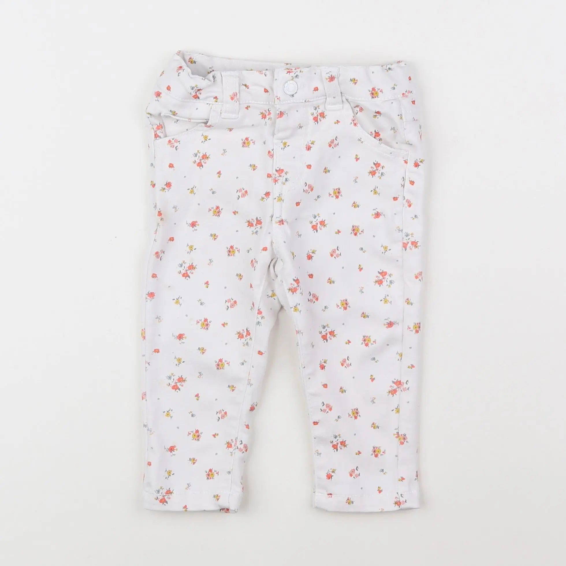 Vertbaudet - pantalon blanc - 12 mois