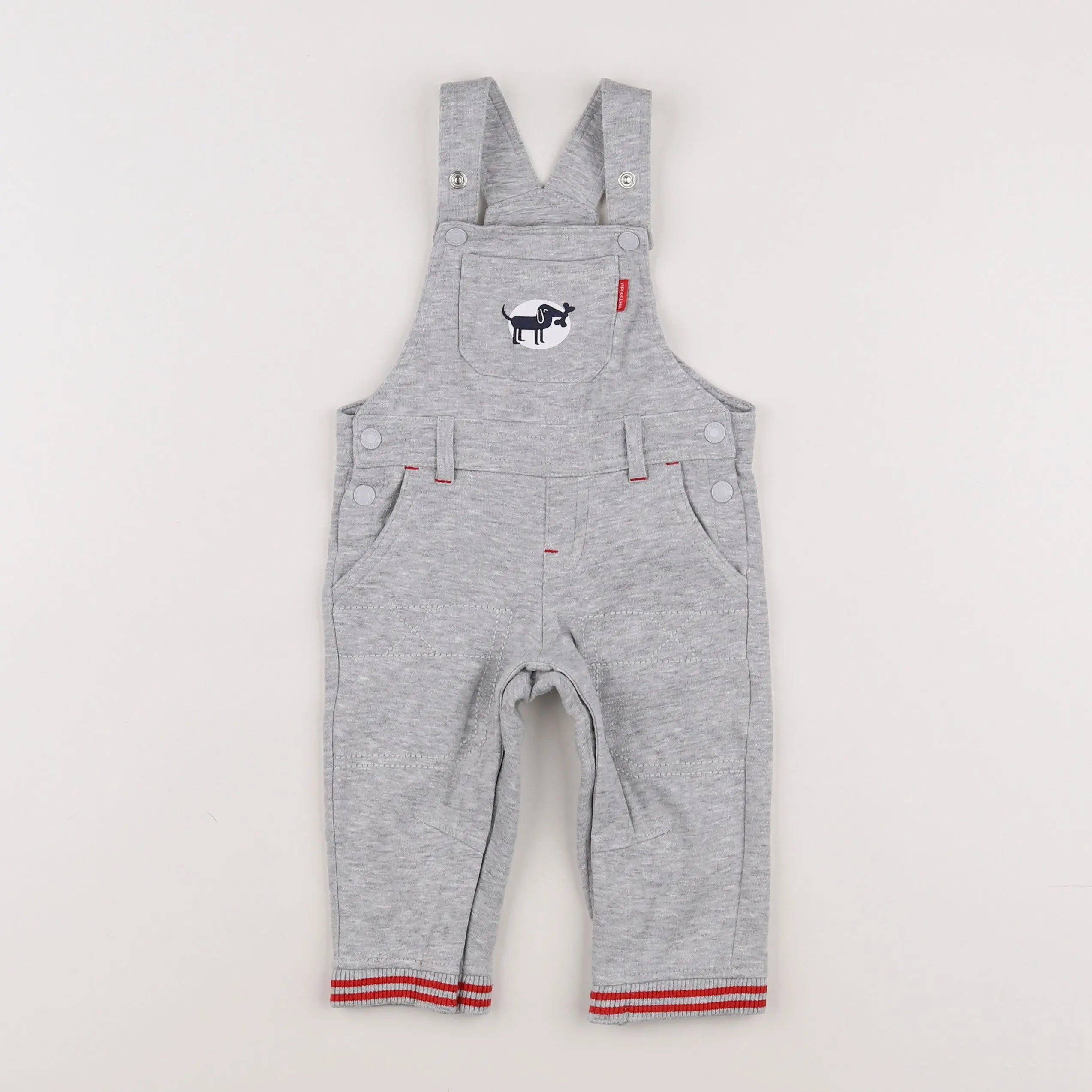 Vertbaudet - salopette gris - 12 mois