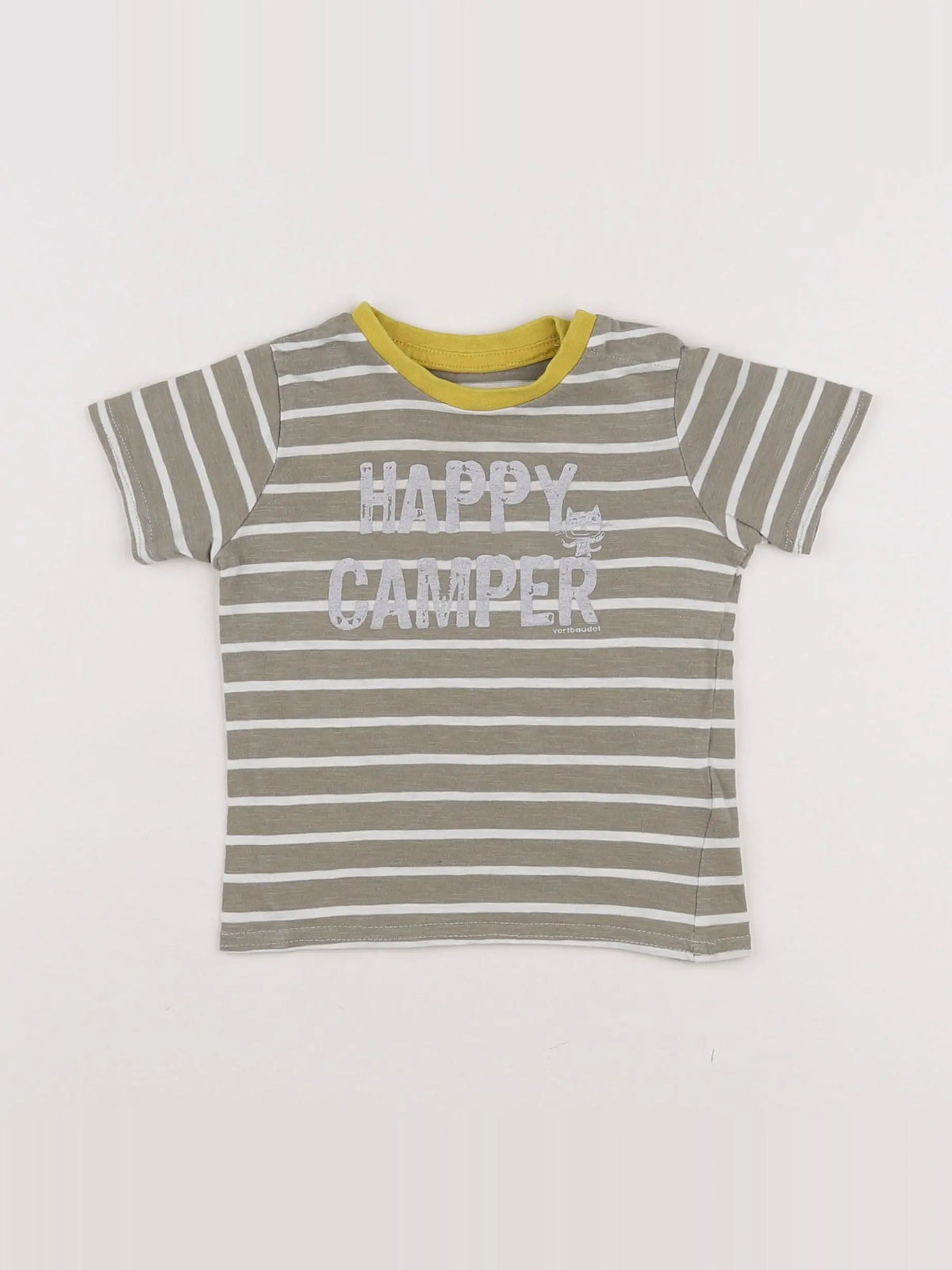 Vertbaudet - tee-shirt vert, blanc - 6 mois