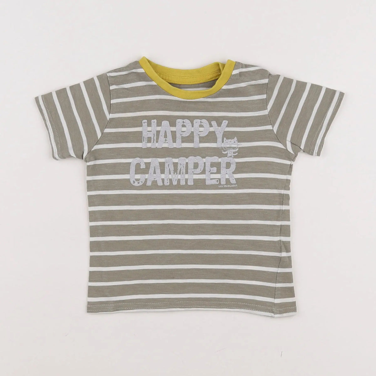 Vertbaudet - tee-shirt vert, blanc - 6 mois
