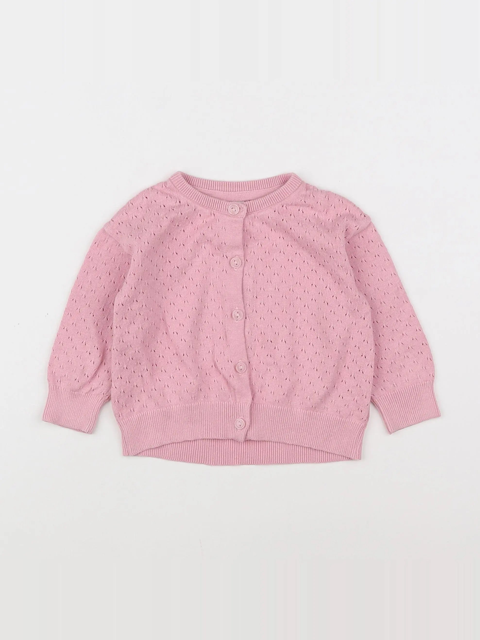 H&M - gilet rose - 6/9 mois