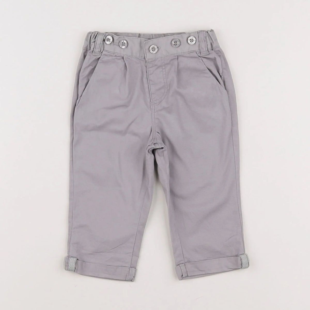 Vertbaudet - pantalon gris - 9 mois