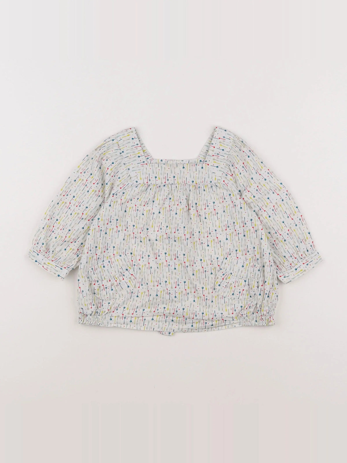 Vertbaudet - blouse blanc, bleu - 18 mois