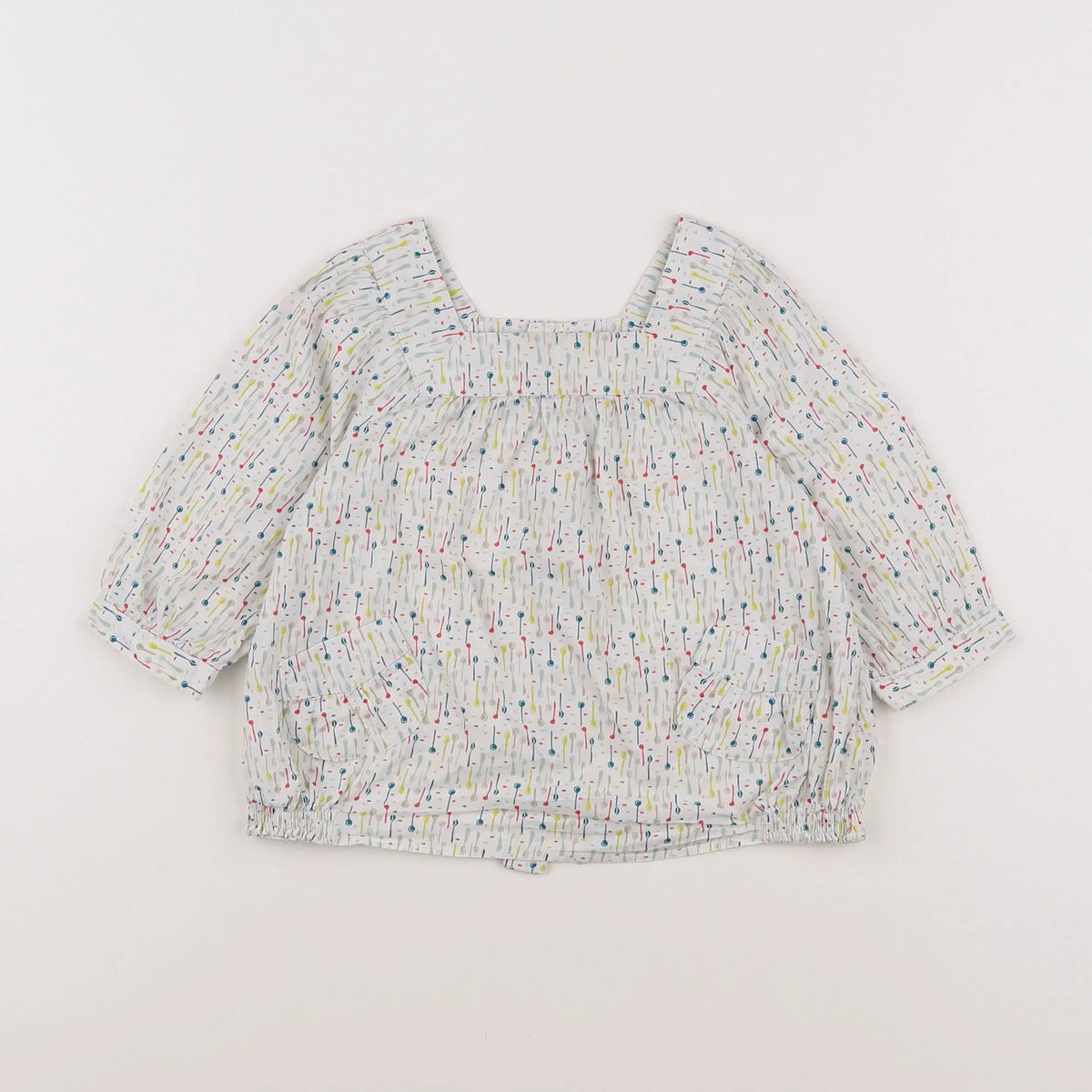 Vertbaudet - blouse blanc, bleu - 18 mois