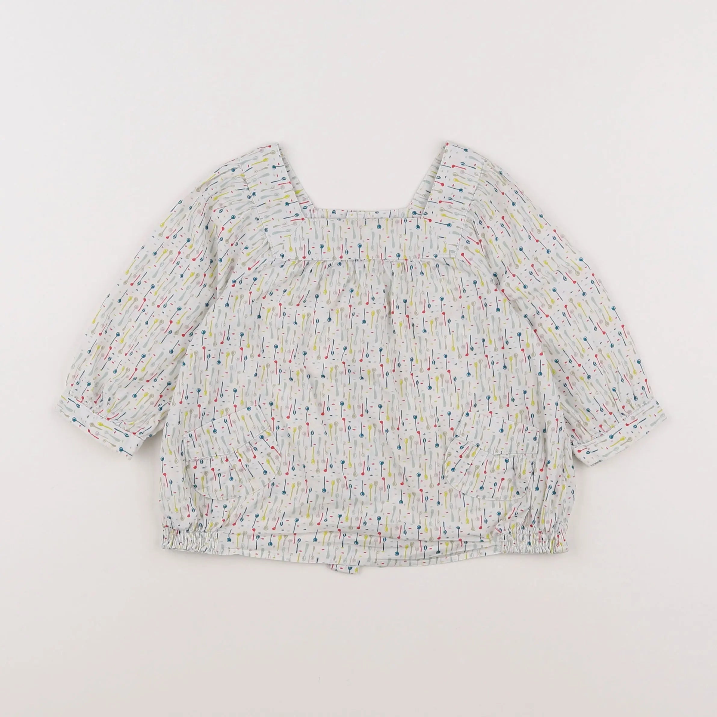 Vertbaudet - blouse blanc, bleu - 18 mois
