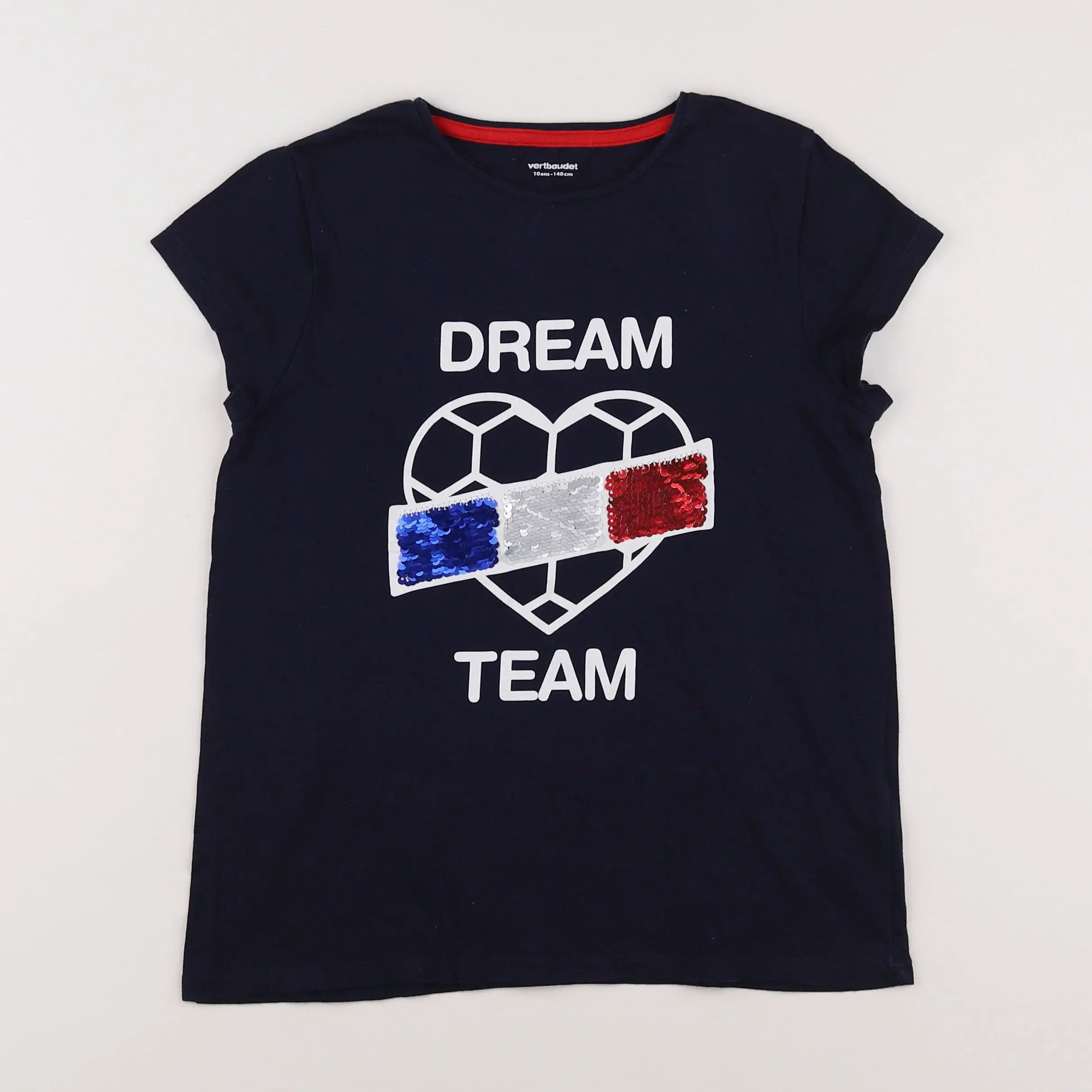 Vertbaudet - tee-shirt bleu - 10 ans