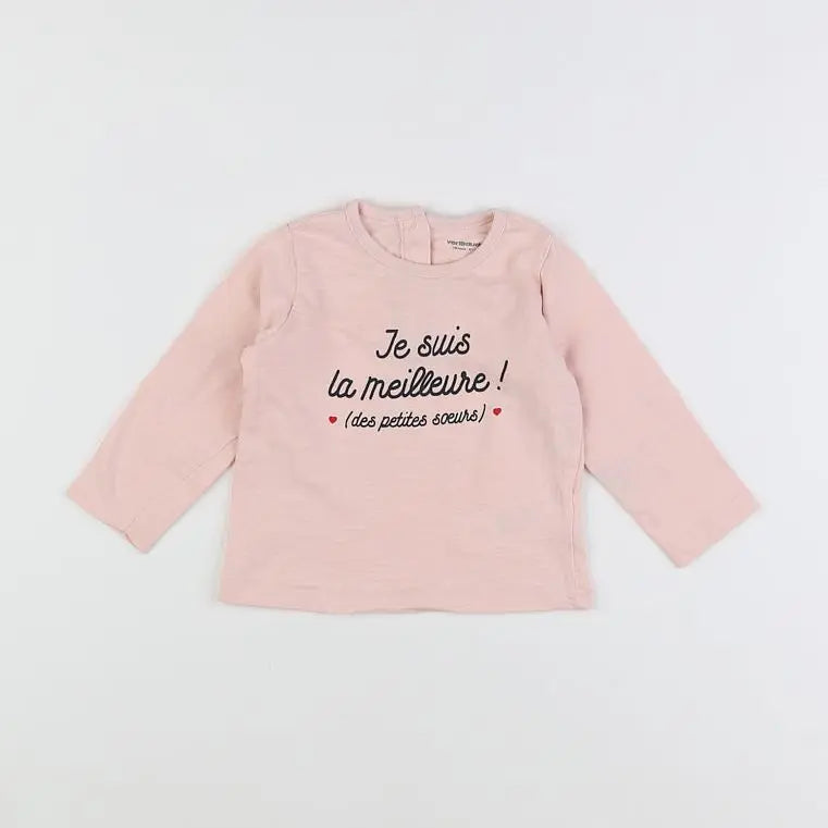 Vertbaudet - tee-shirt rose - 18 mois