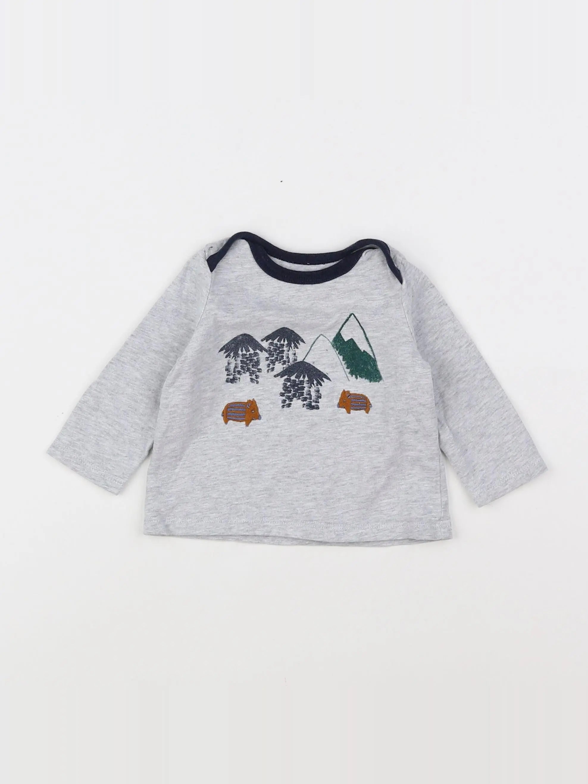 Natalys - tee-shirt gris - 6 mois