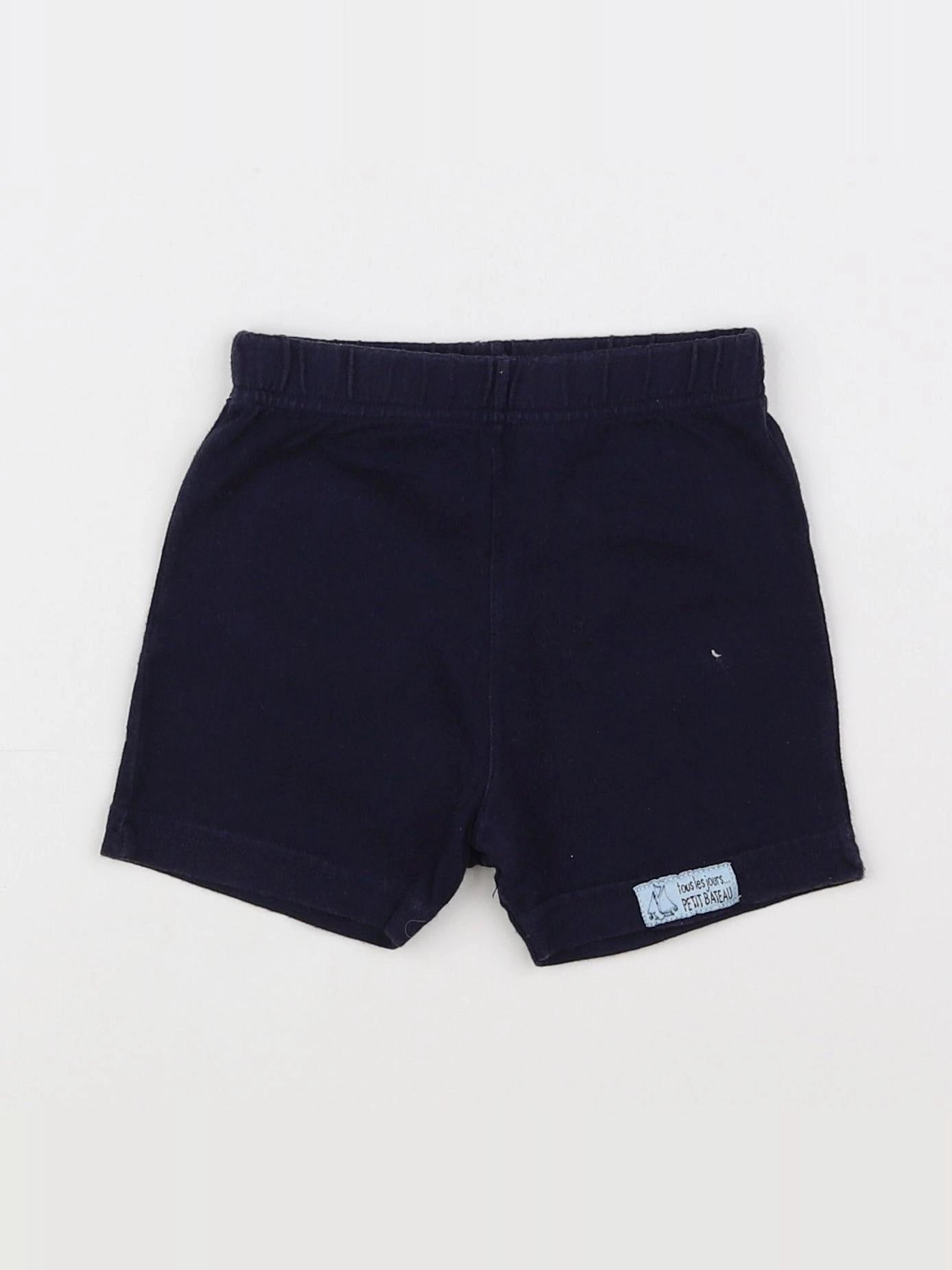 Petit Bateau - short bleu - 6 mois