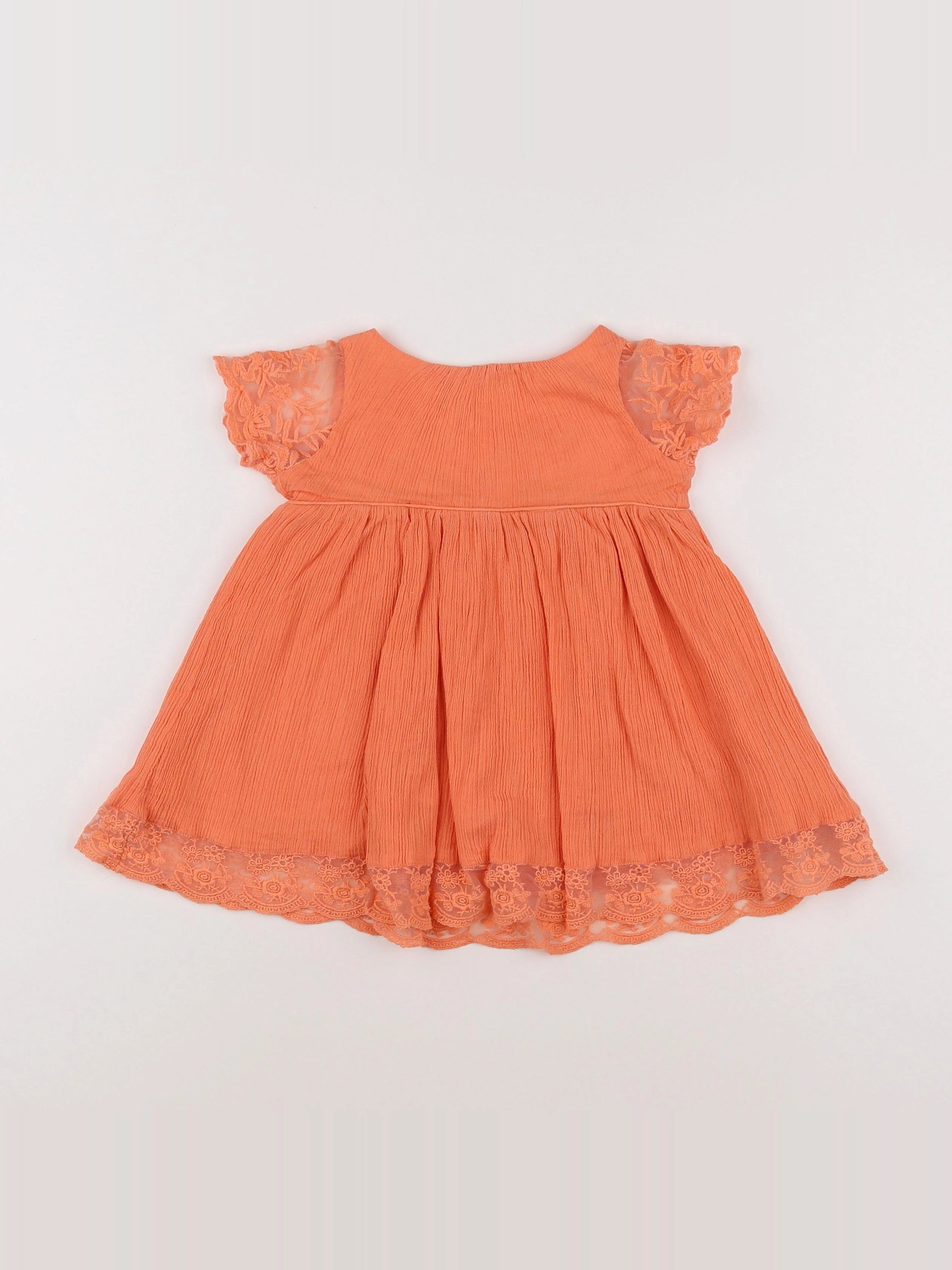 Les petits inclassables  - robe orange - 6 mois
