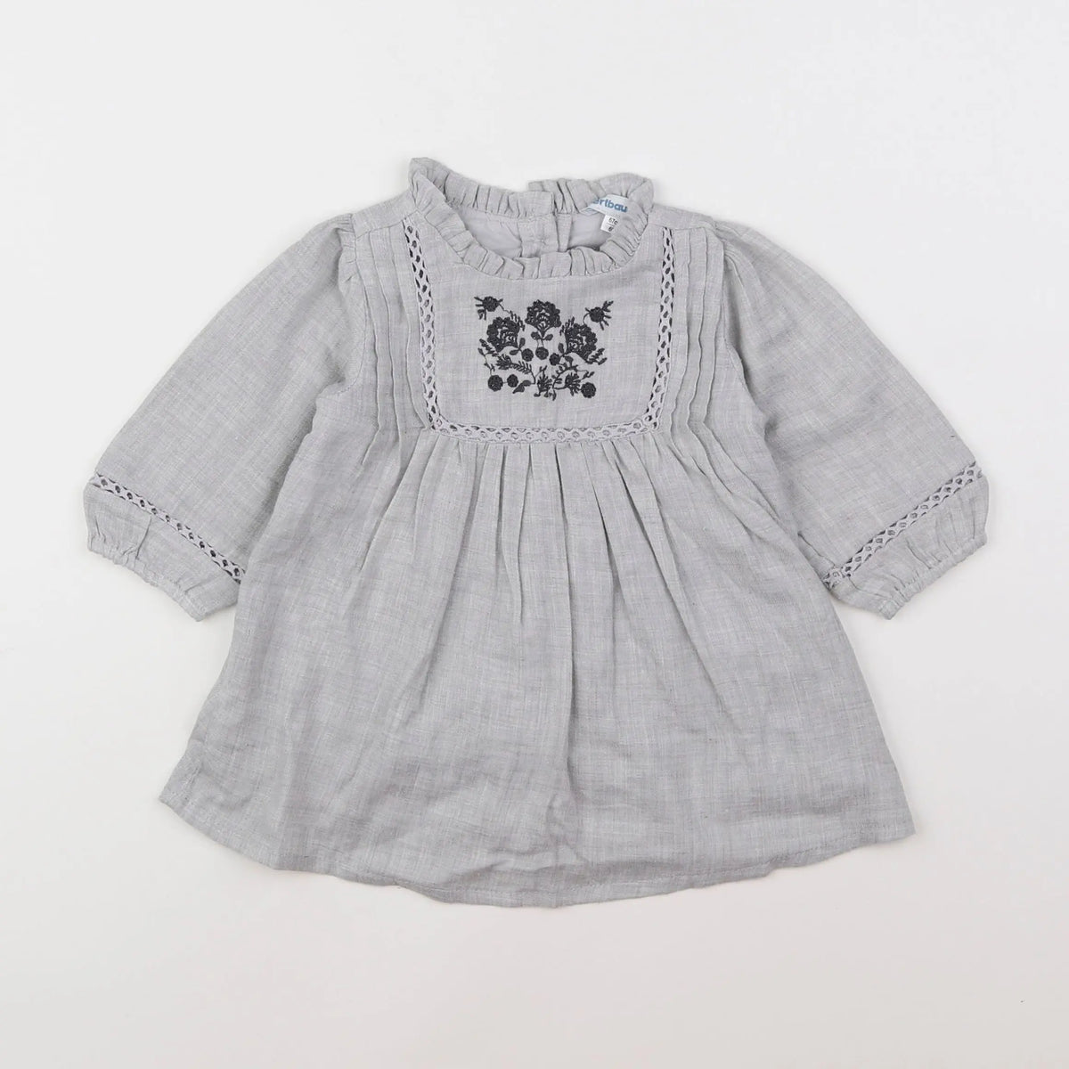 Vertbaudet - robe gris - 6 mois