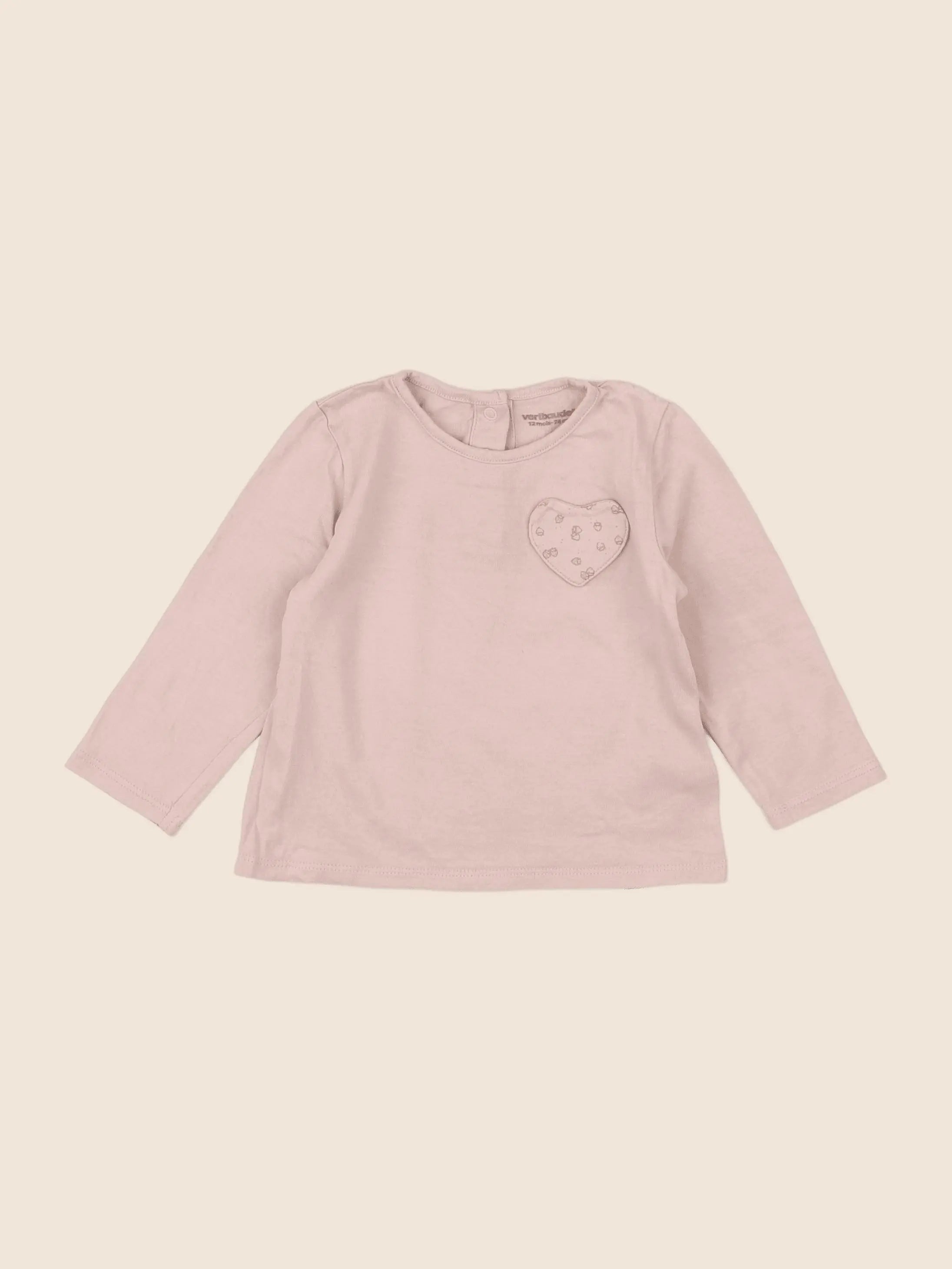 Vertbaudet - tee-shirt rose - 12 mois