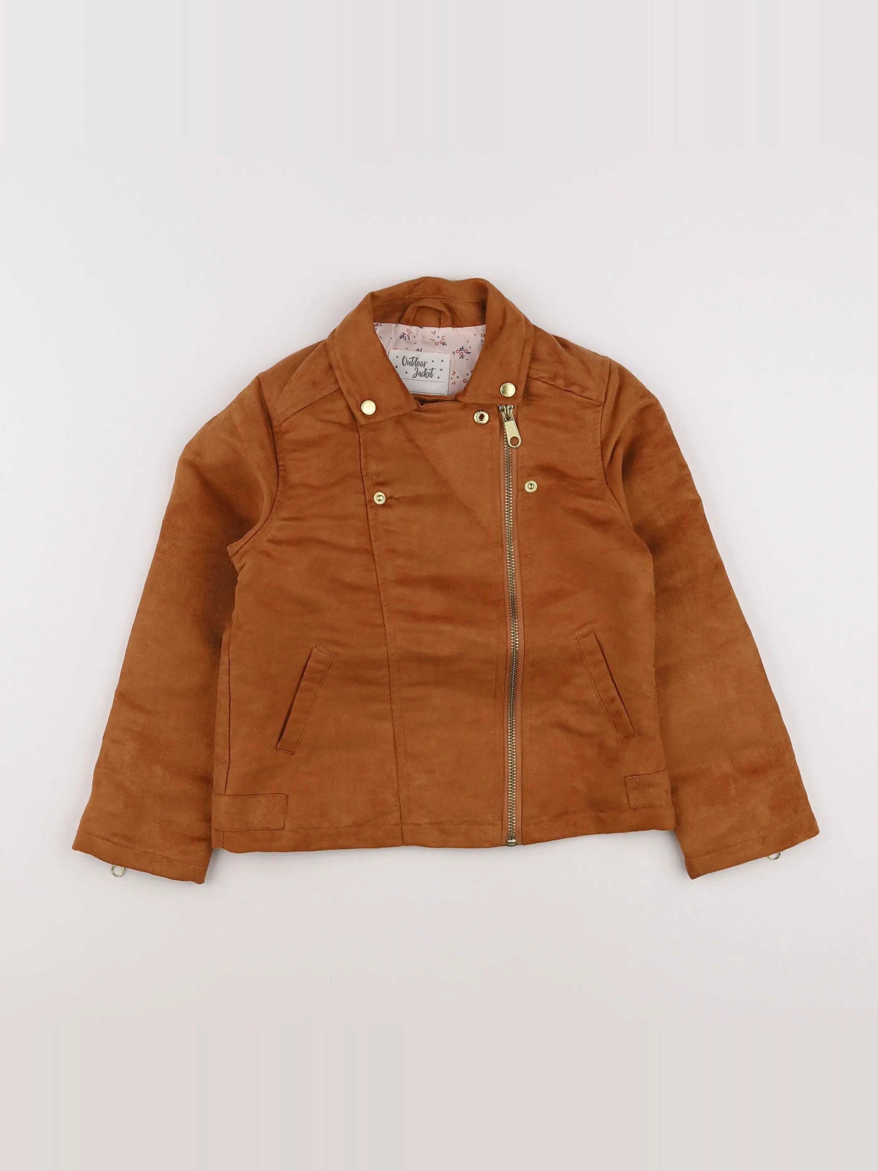 Vertbaudet - veste simili cuir marron - 7 ans