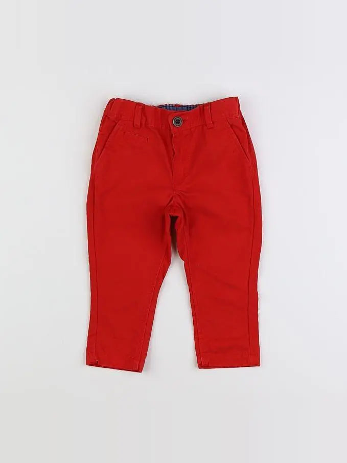H&M - pantalon rouge - 9/12 mois