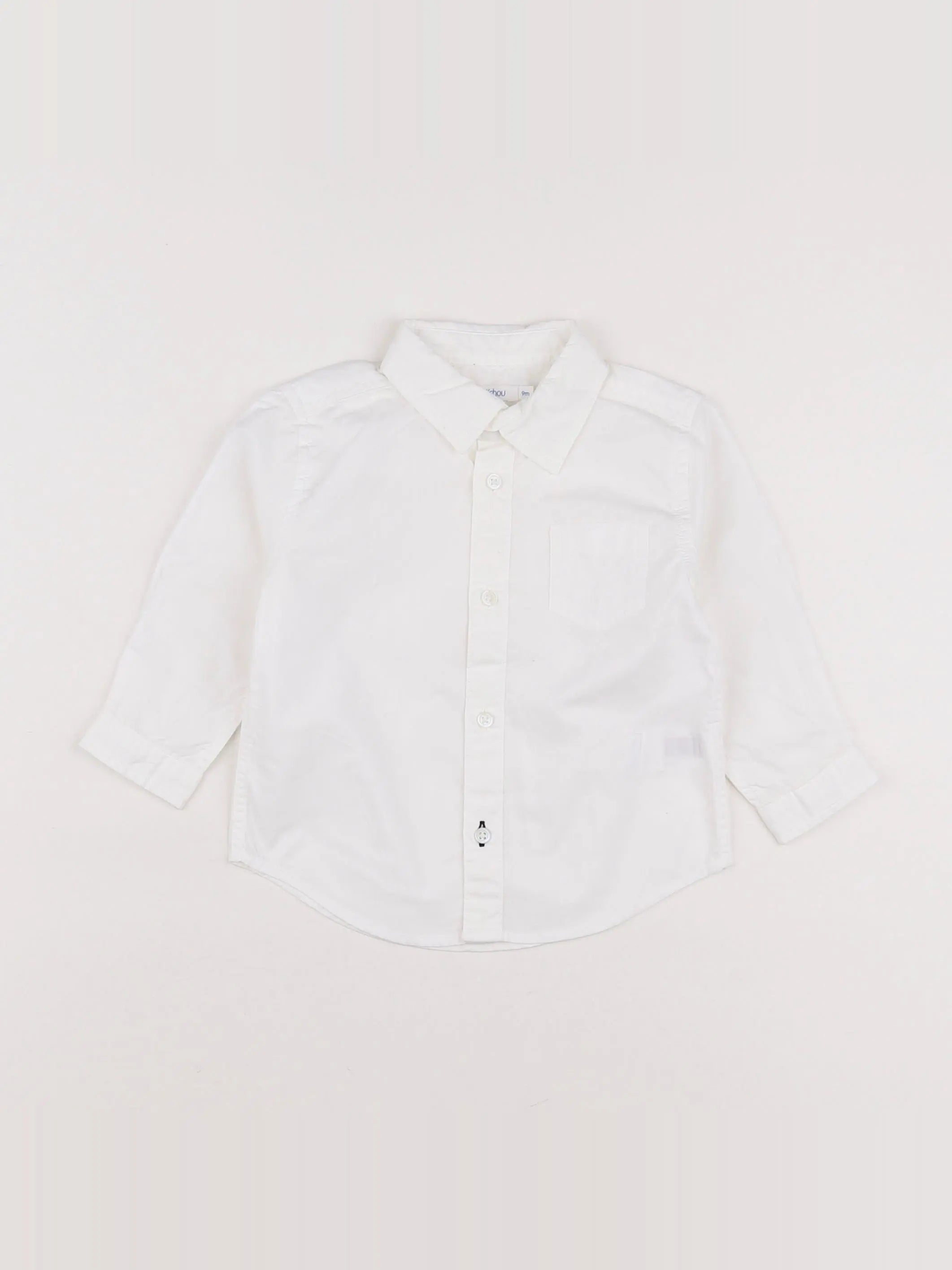Boutchou - chemise blanc - 9 mois