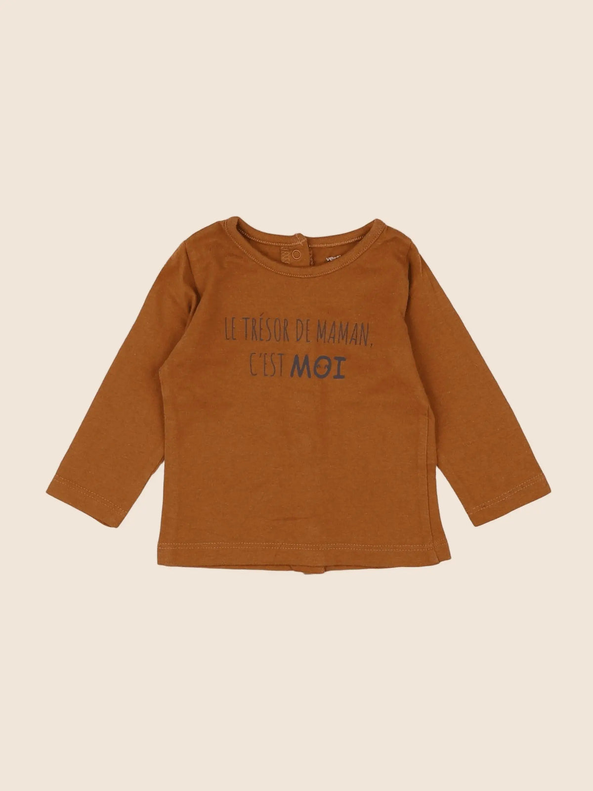 Vertbaudet - tee-shirt marron - 3 mois