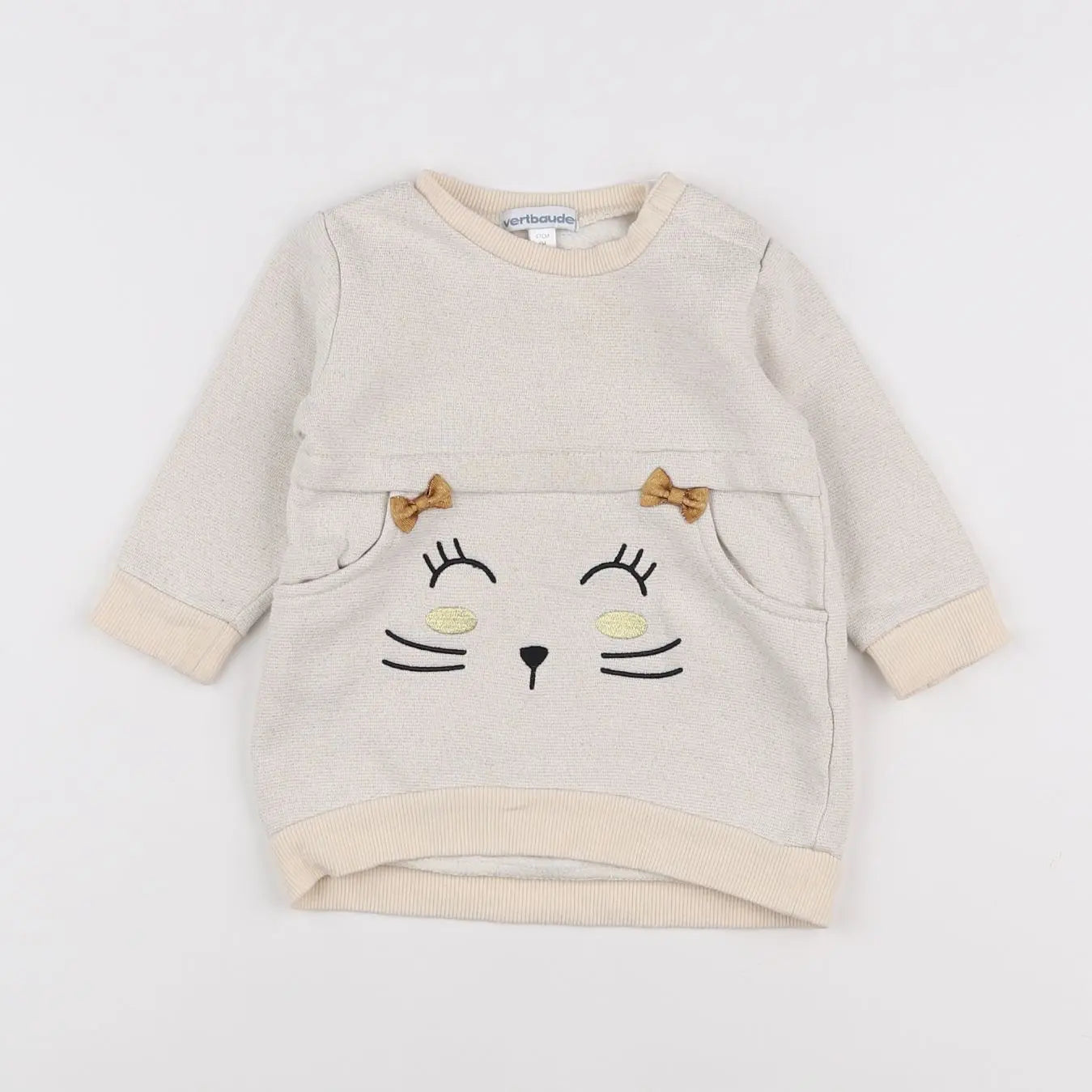 Vertbaudet - robe beige - 6 mois