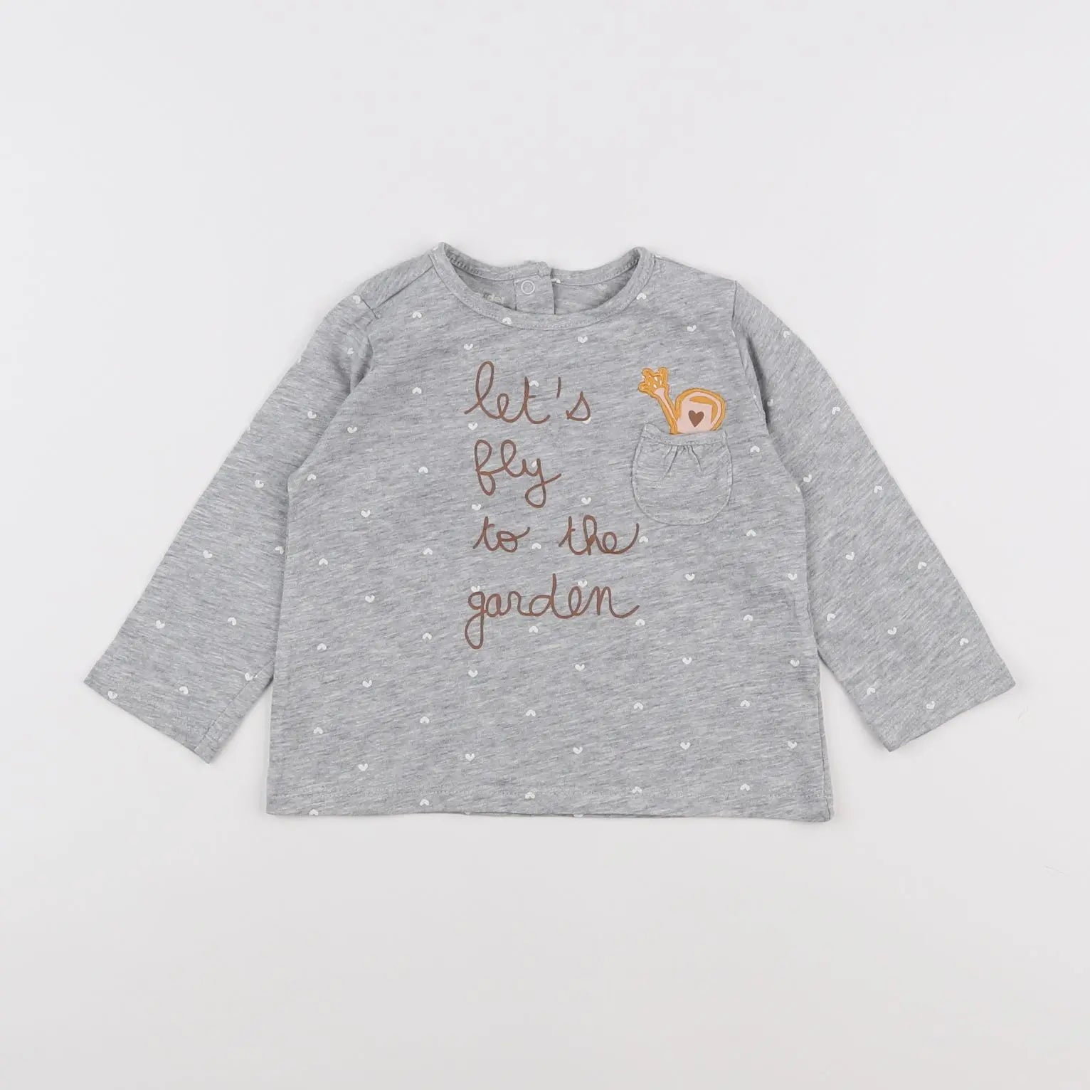 Vertbaudet - tee-shirt gris - 12 mois