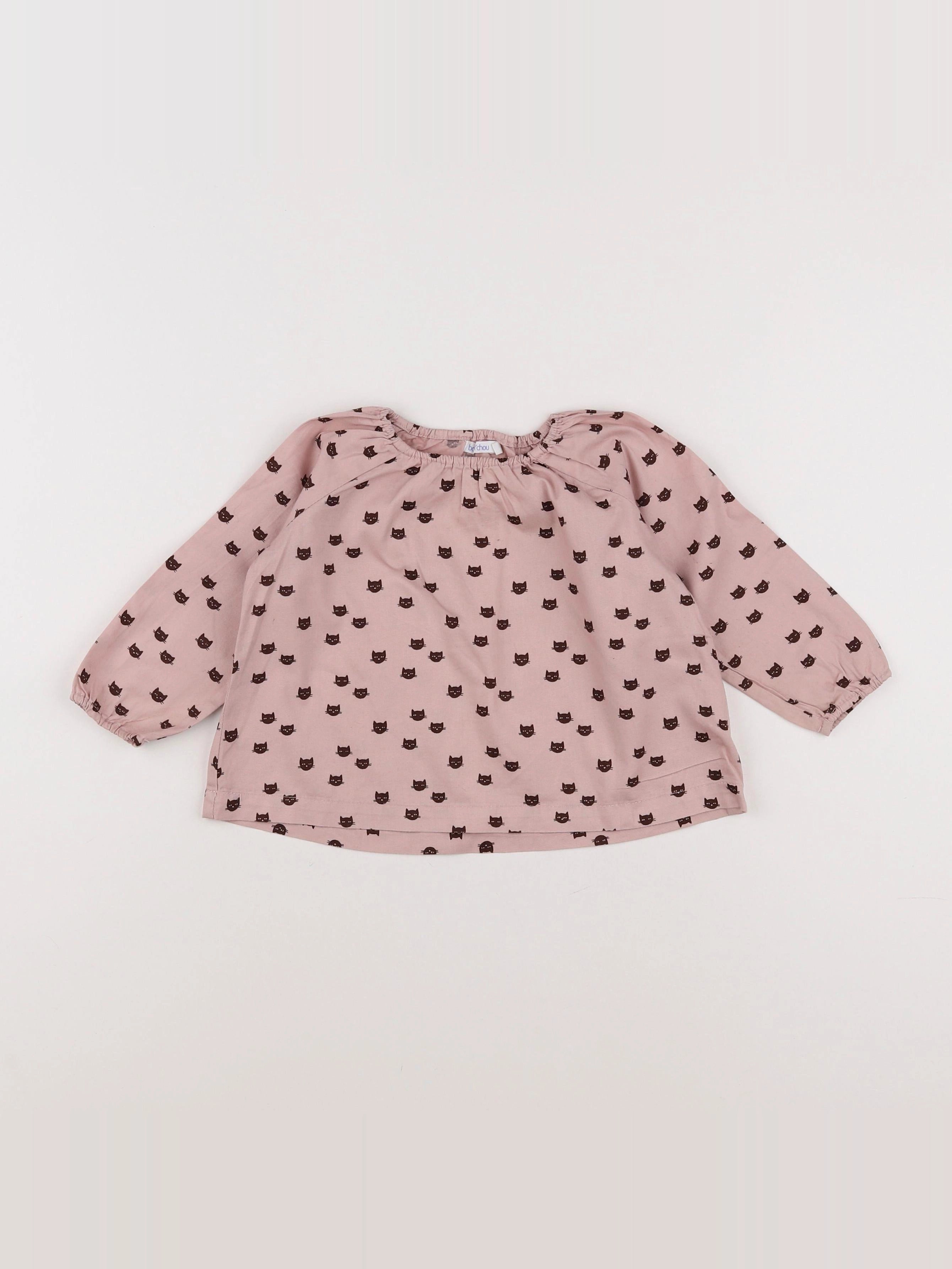 Boutchou - blouse rose - 12 mois