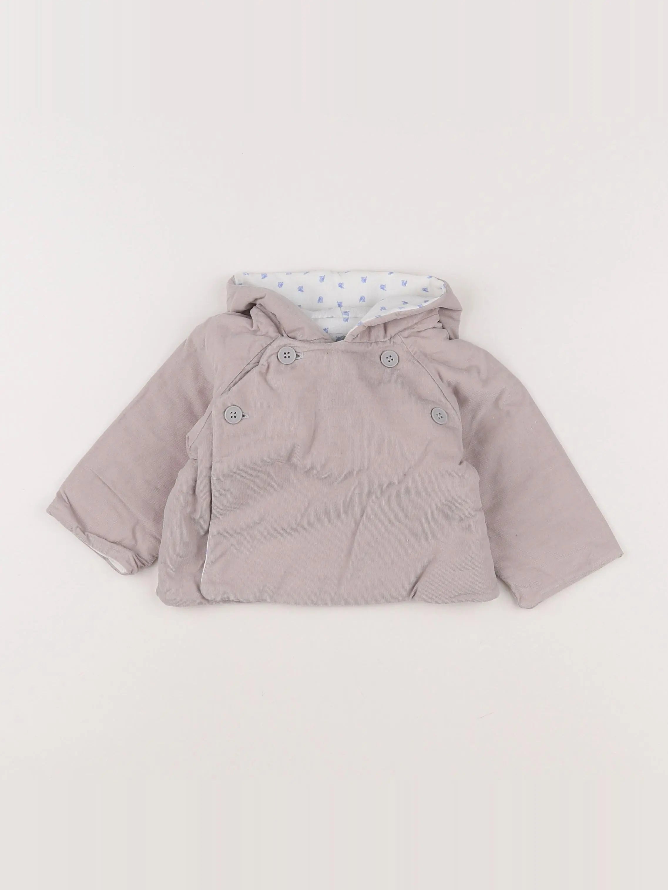 Petit Bateau - manteau gris - 6 mois