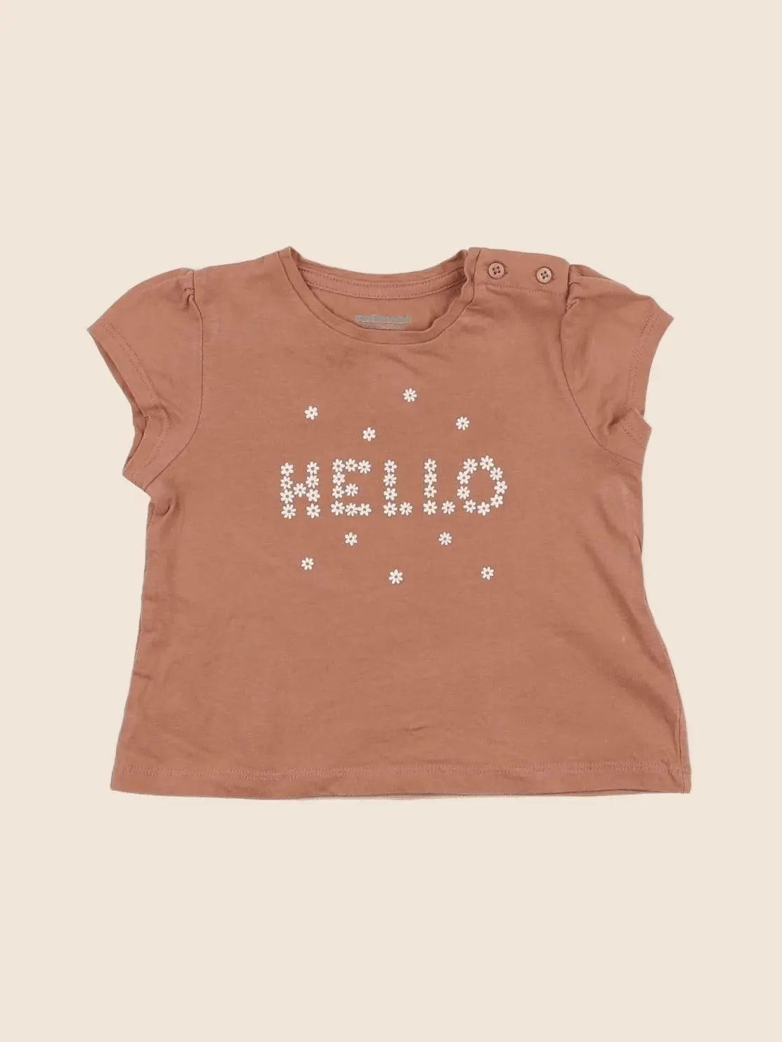 Vertbaudet - tee-shirt marron - 12 mois