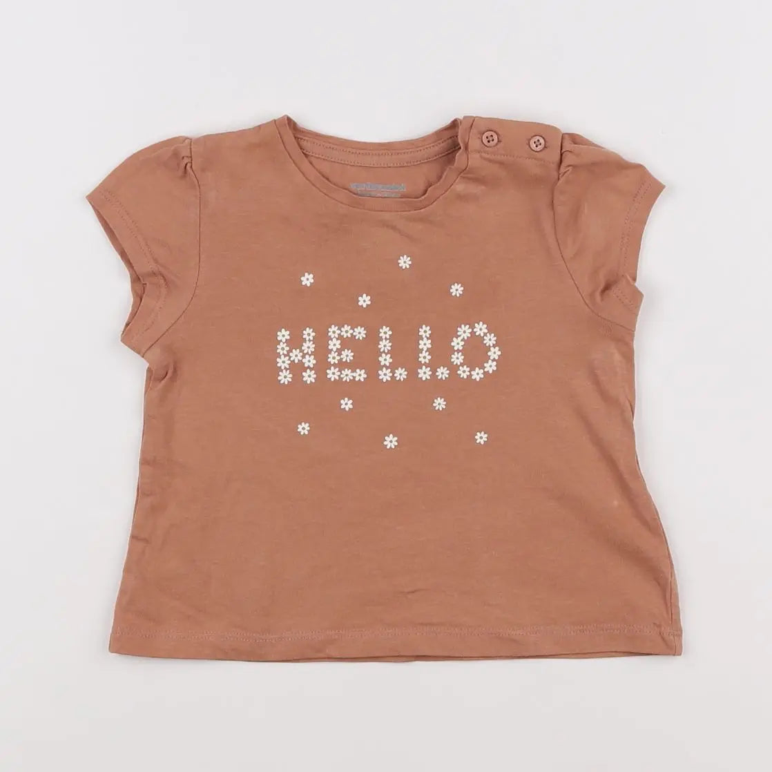 Vertbaudet - tee-shirt marron - 12 mois