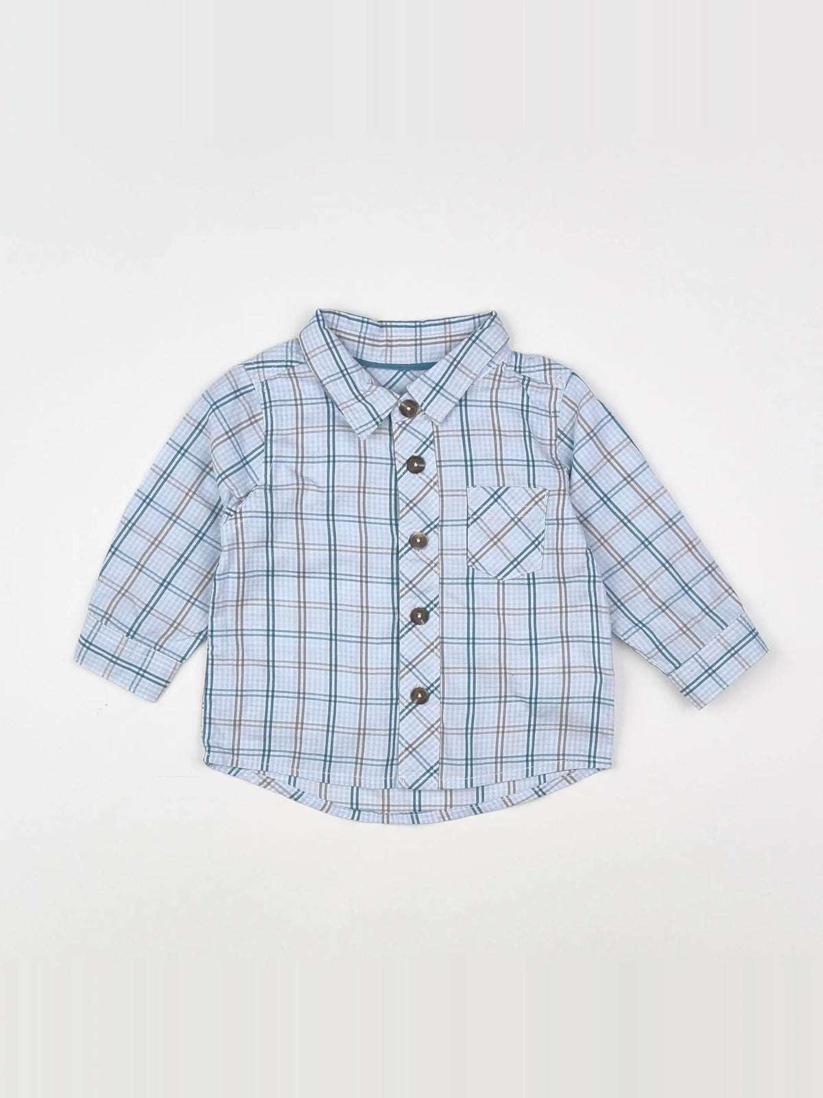 Tape à l'oeil - chemise bleu, gris - 6 mois