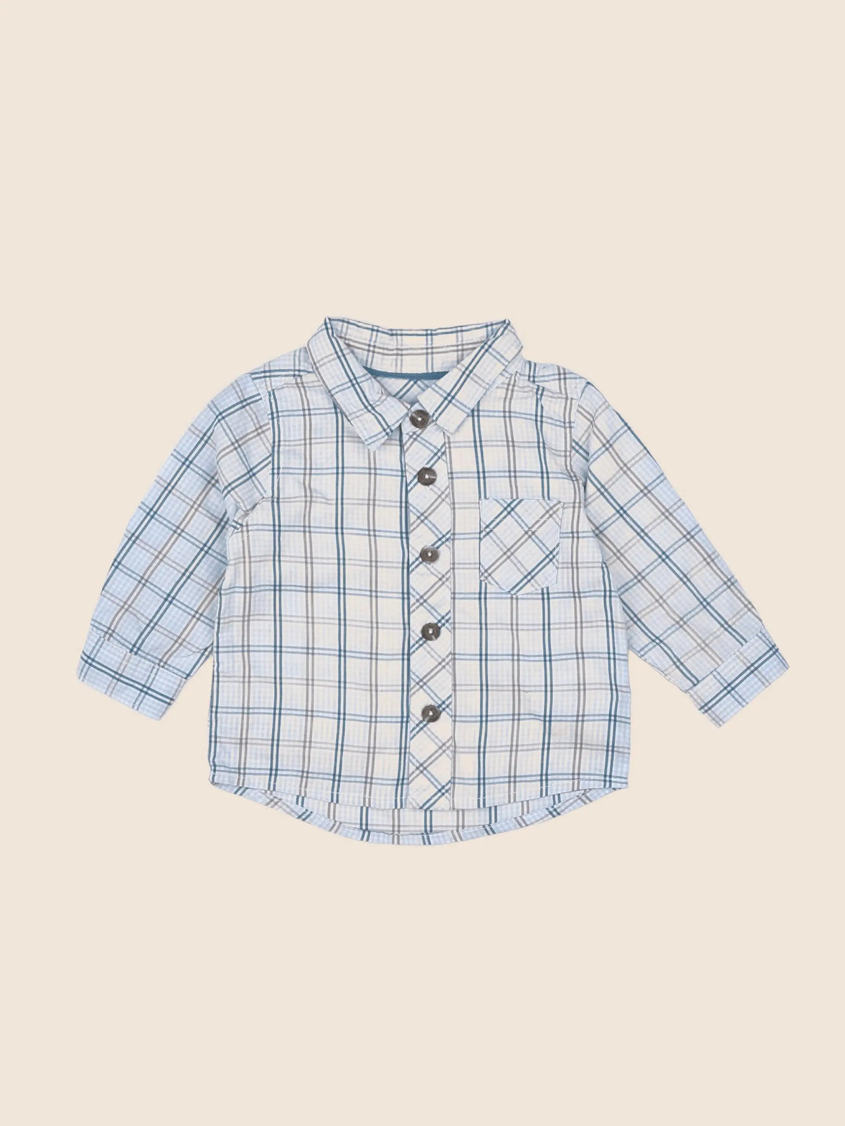 Tape à l'oeil - chemise bleu, gris - 6 mois