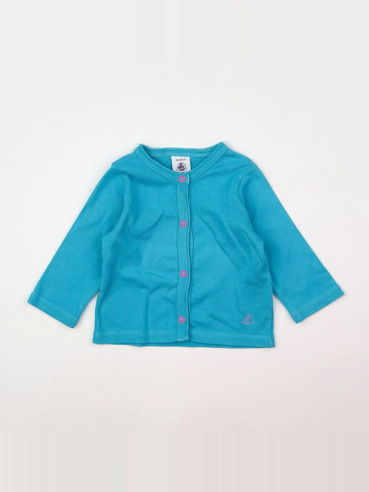 Petit Bateau - tee-shirt bleu, rose - 3 mois