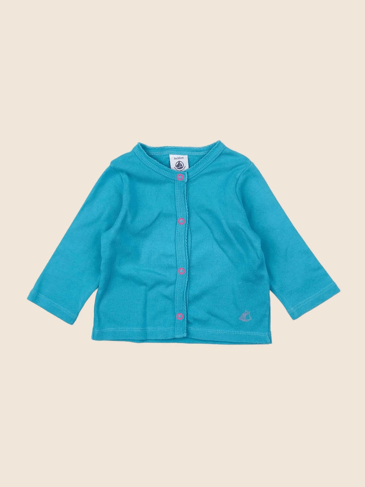Petit Bateau - tee-shirt bleu, rose - 3 mois